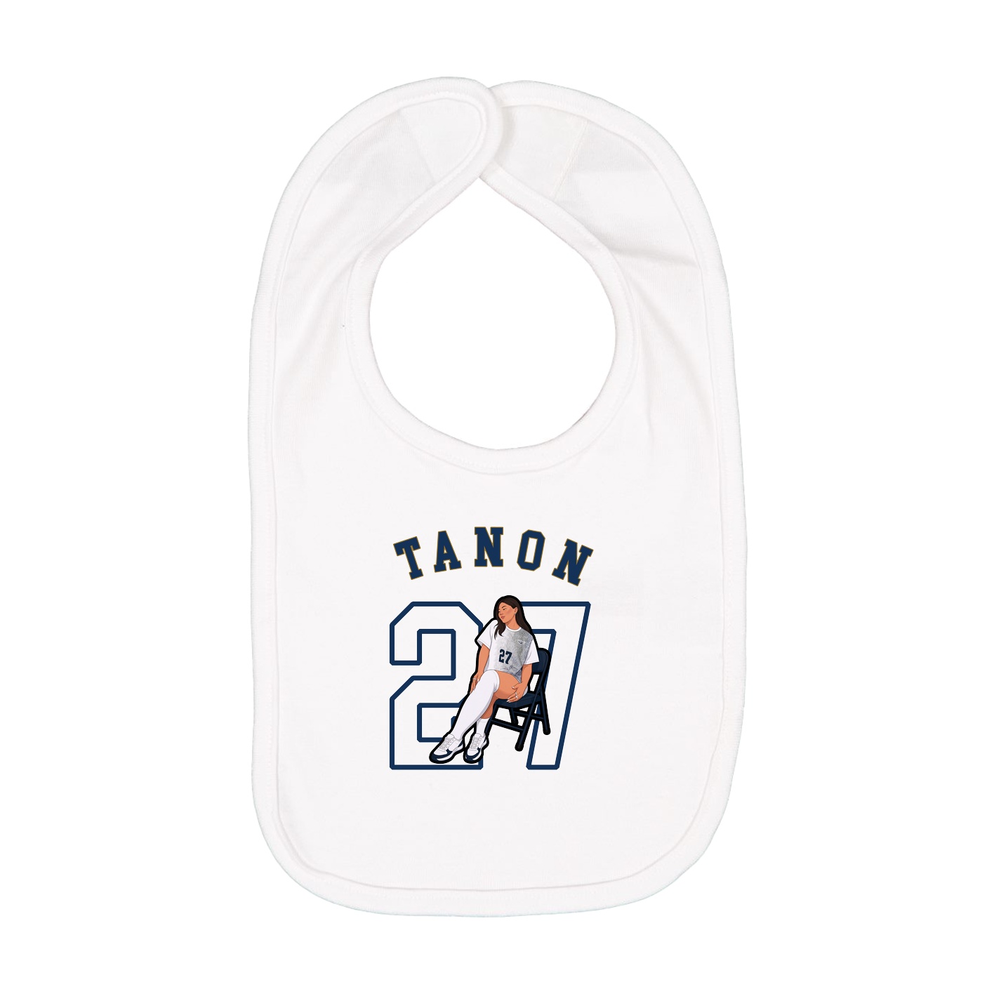 Infant Bib — Shirsey Arch in White