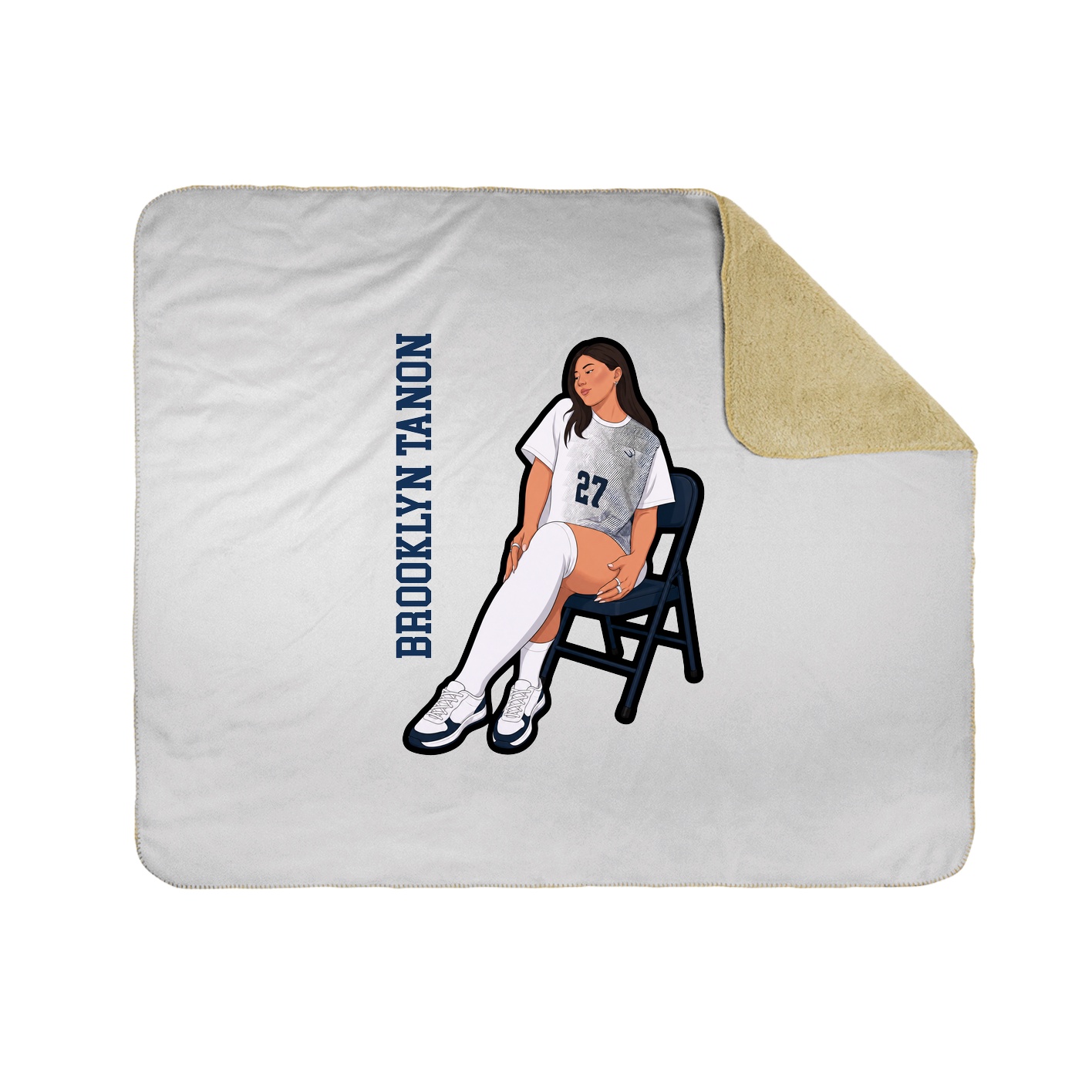 Throw Blanket — Name Vertical in White
