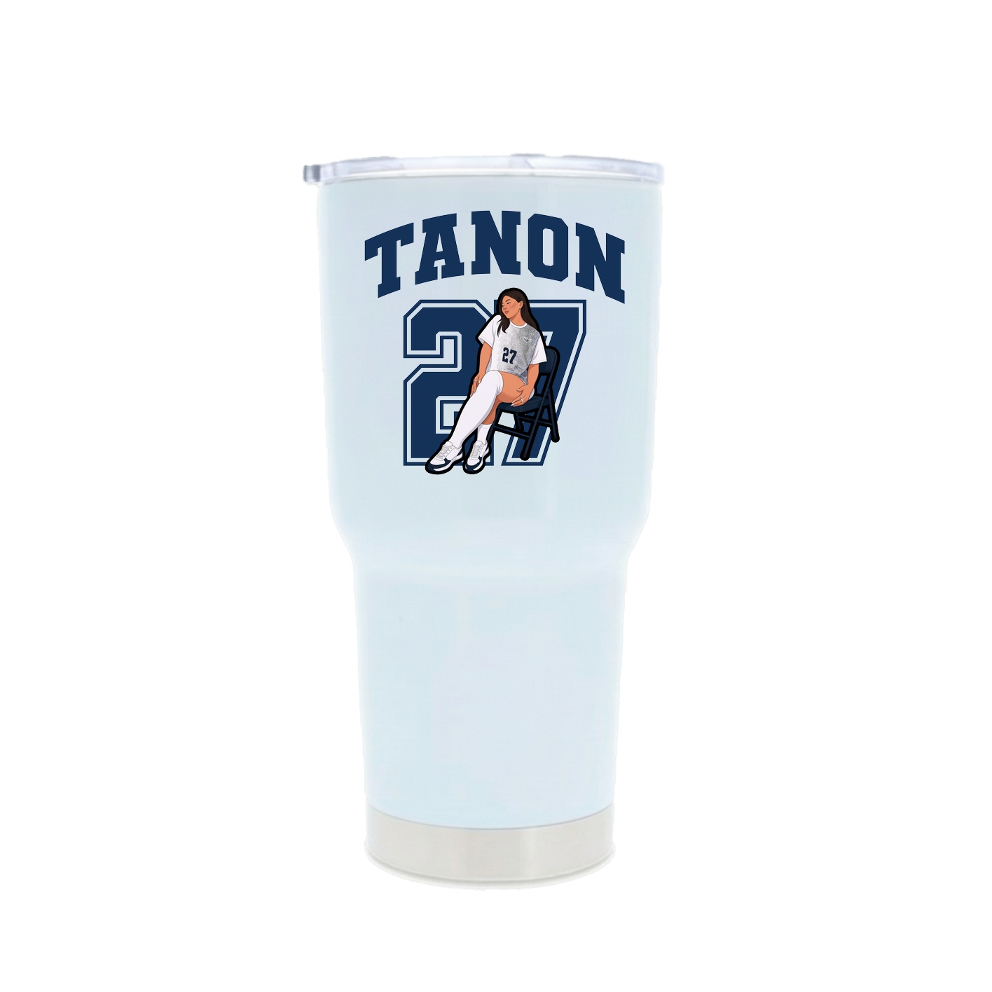30oz Stainless Steel Tumbler — Number in White