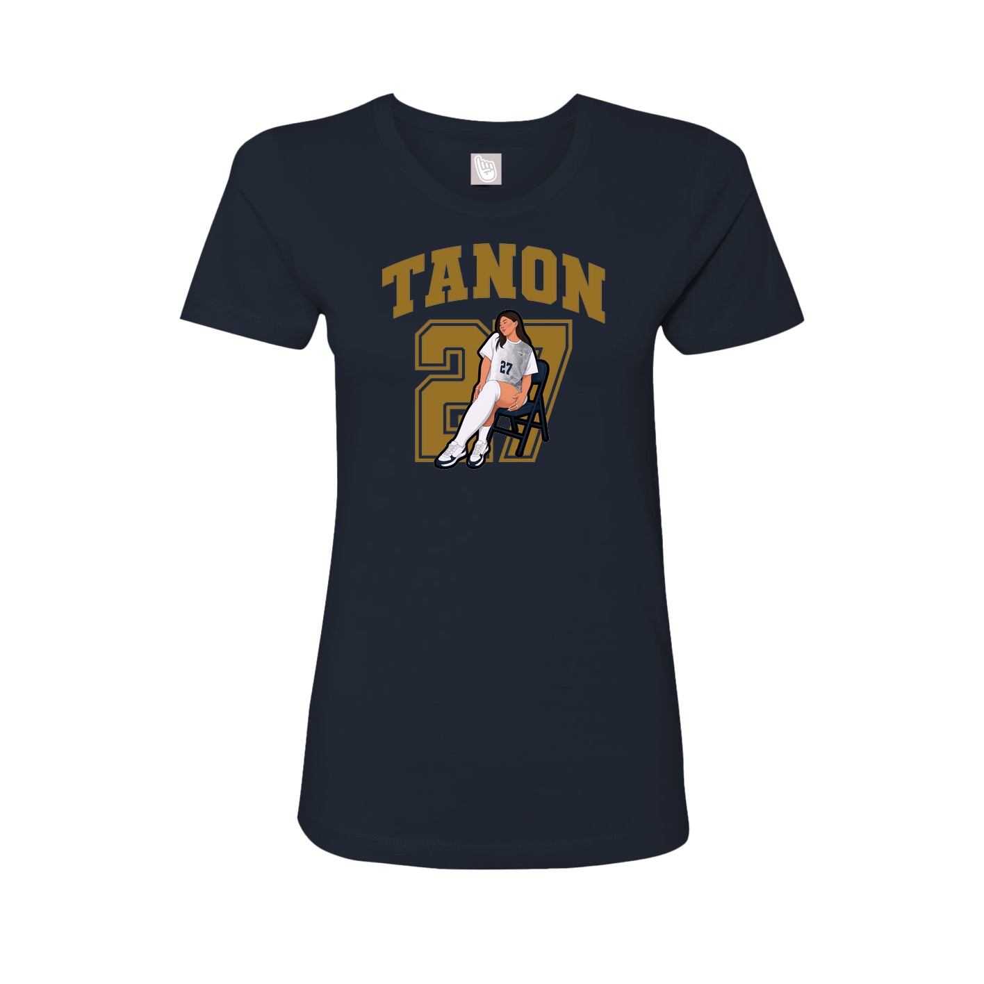 Fitted Women's Tee — Number in Navy