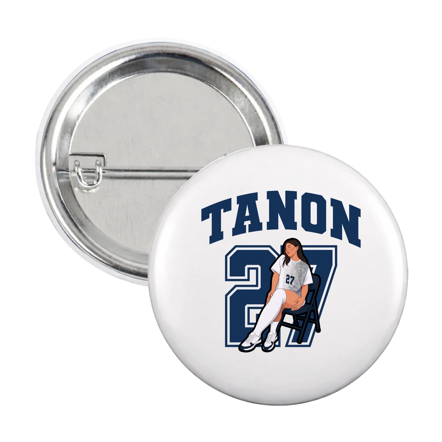 Game Day Button — Number in White