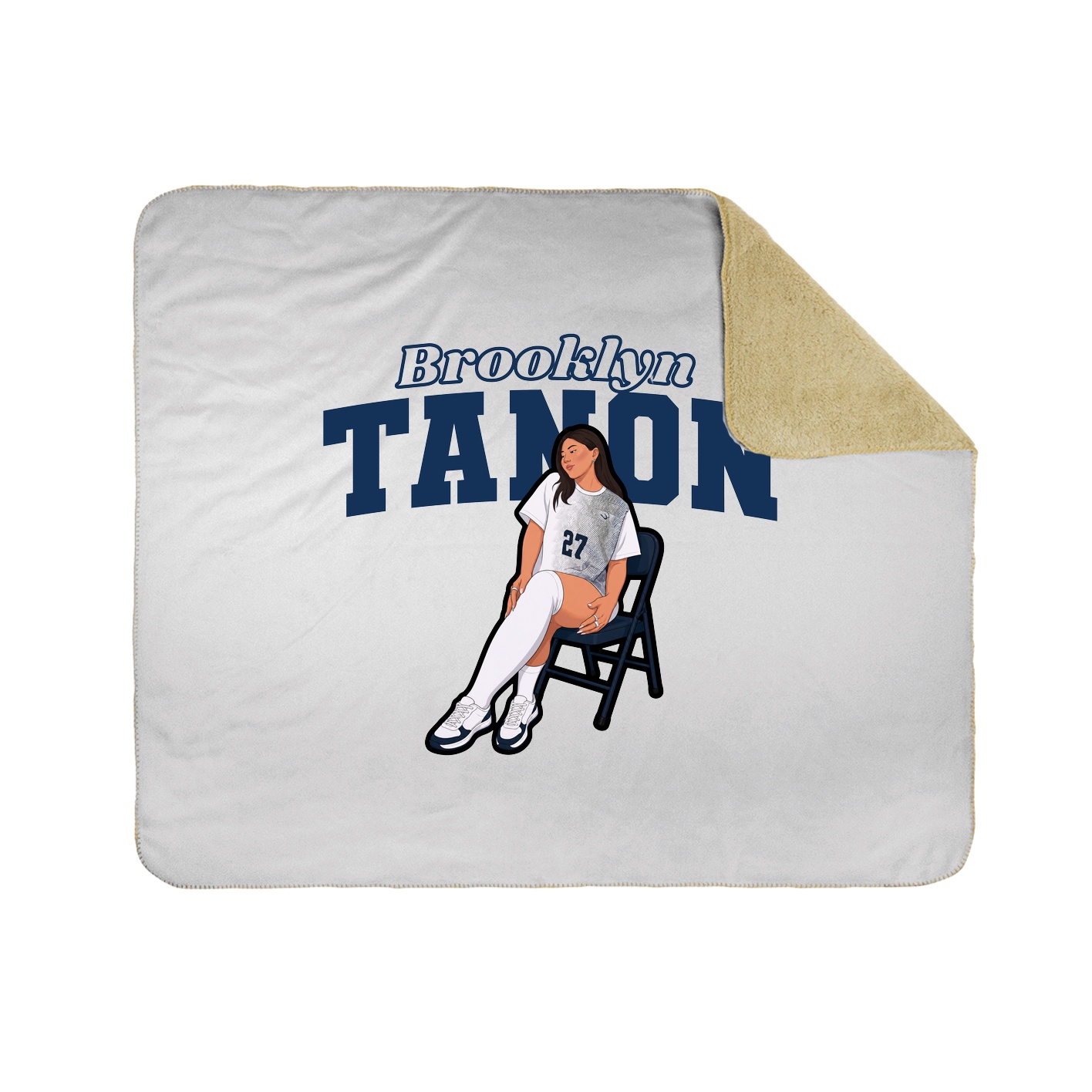 Throw Blanket — Name Arch in White