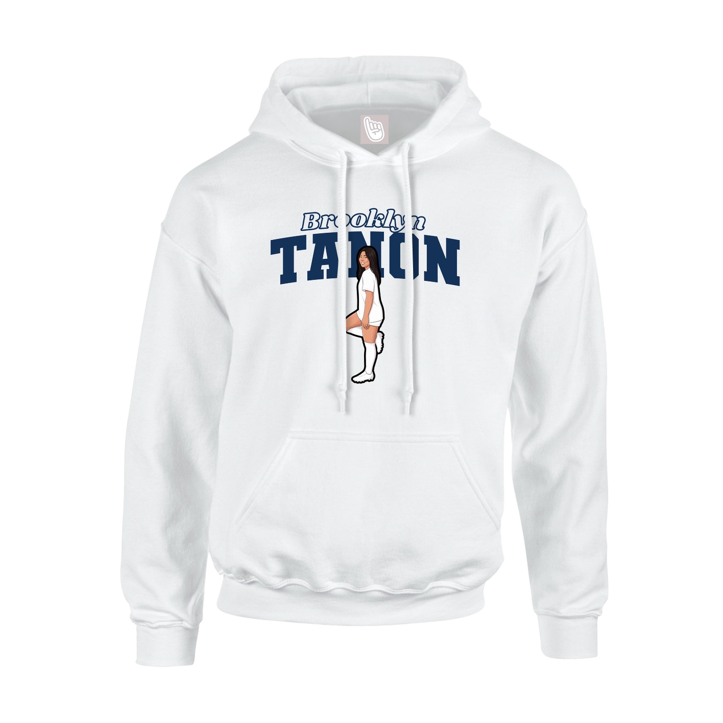 Youth Hoodie — Name Arch in White