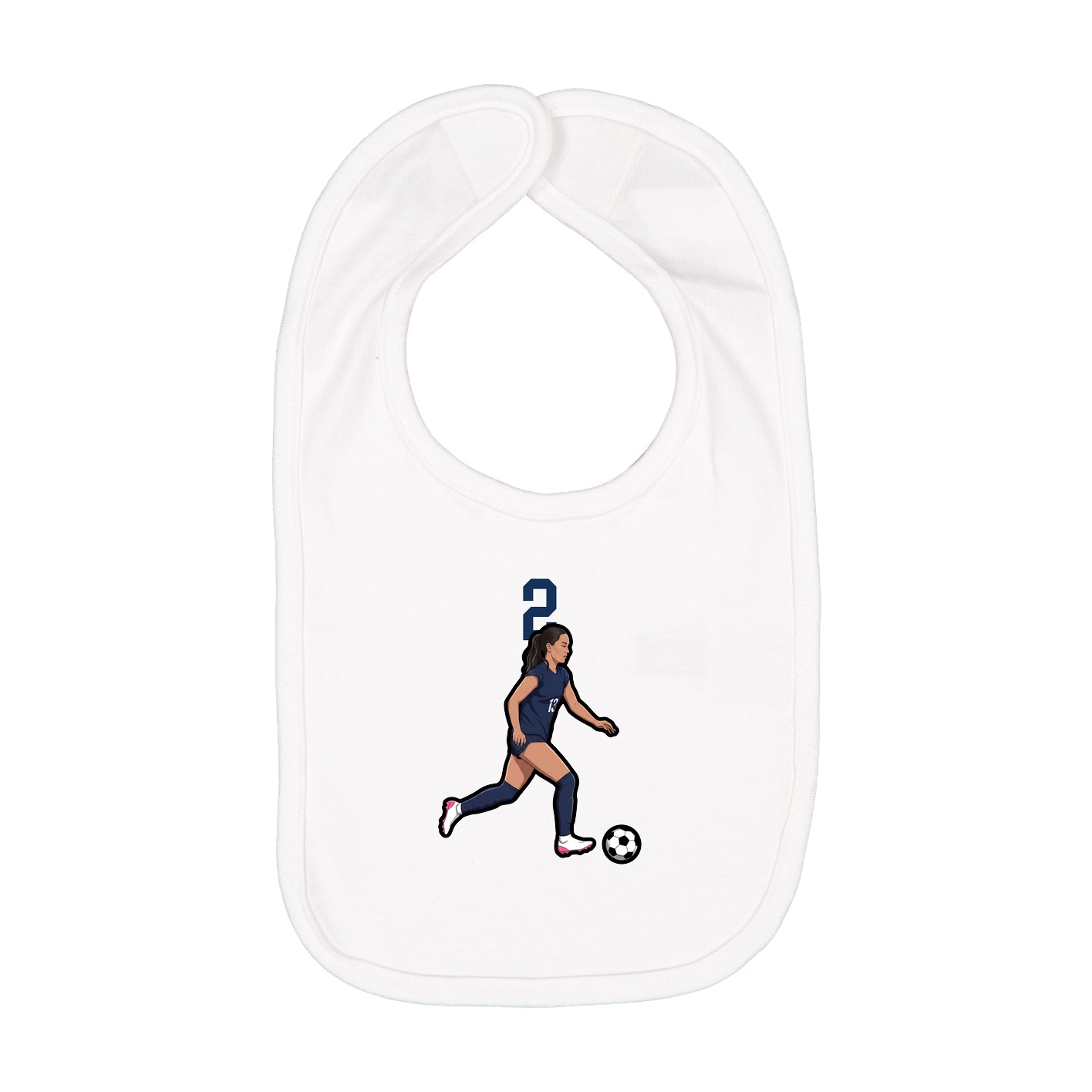 Infant Bib — Number Top in White