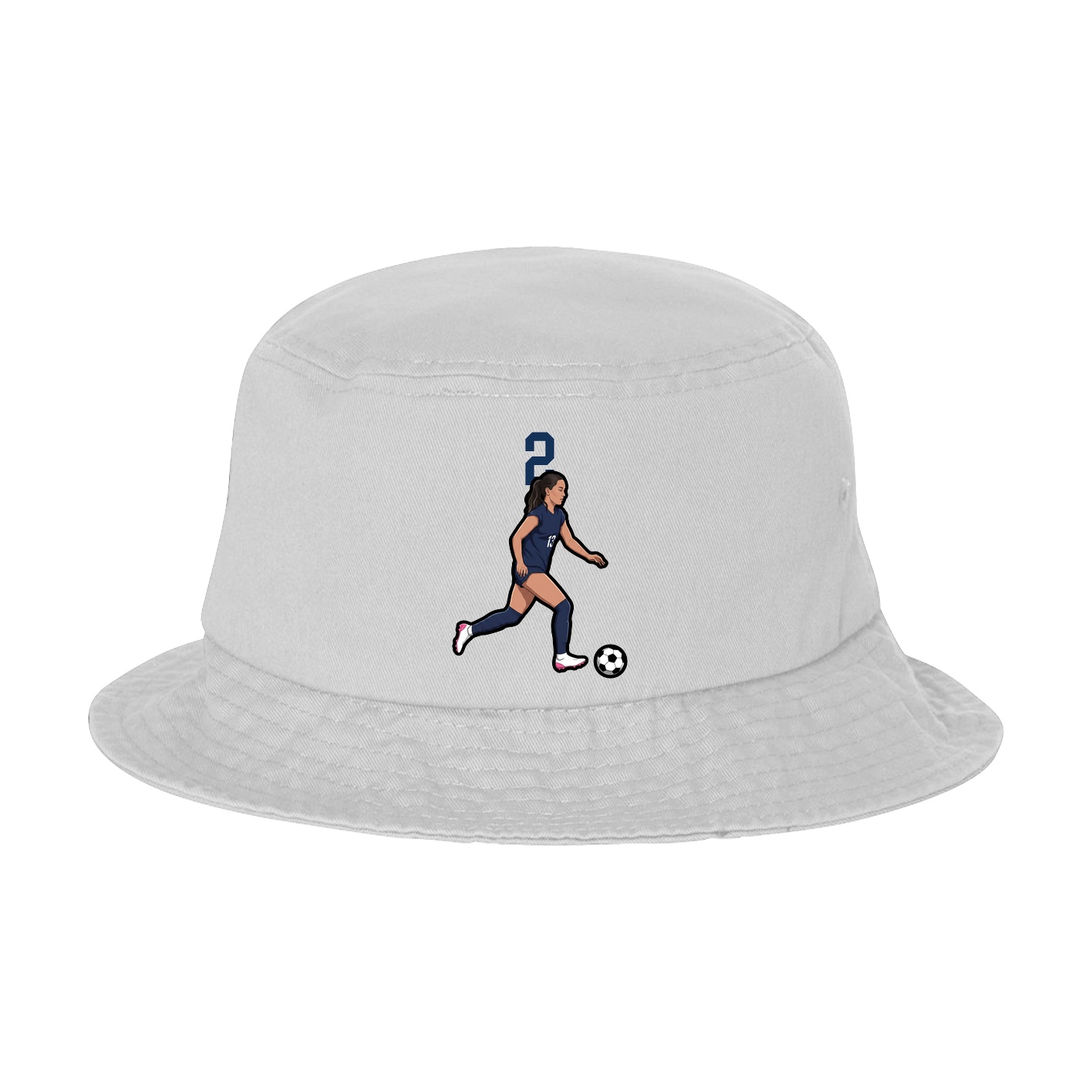 Bucket Cap — Number Top in White