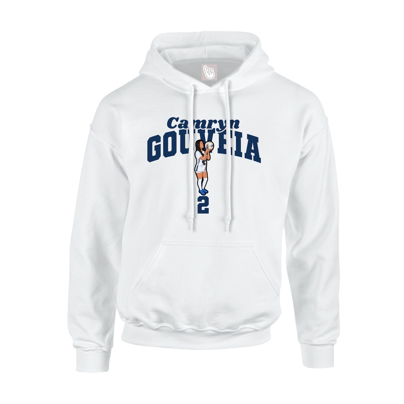 Hoodie — Signature Arch in White