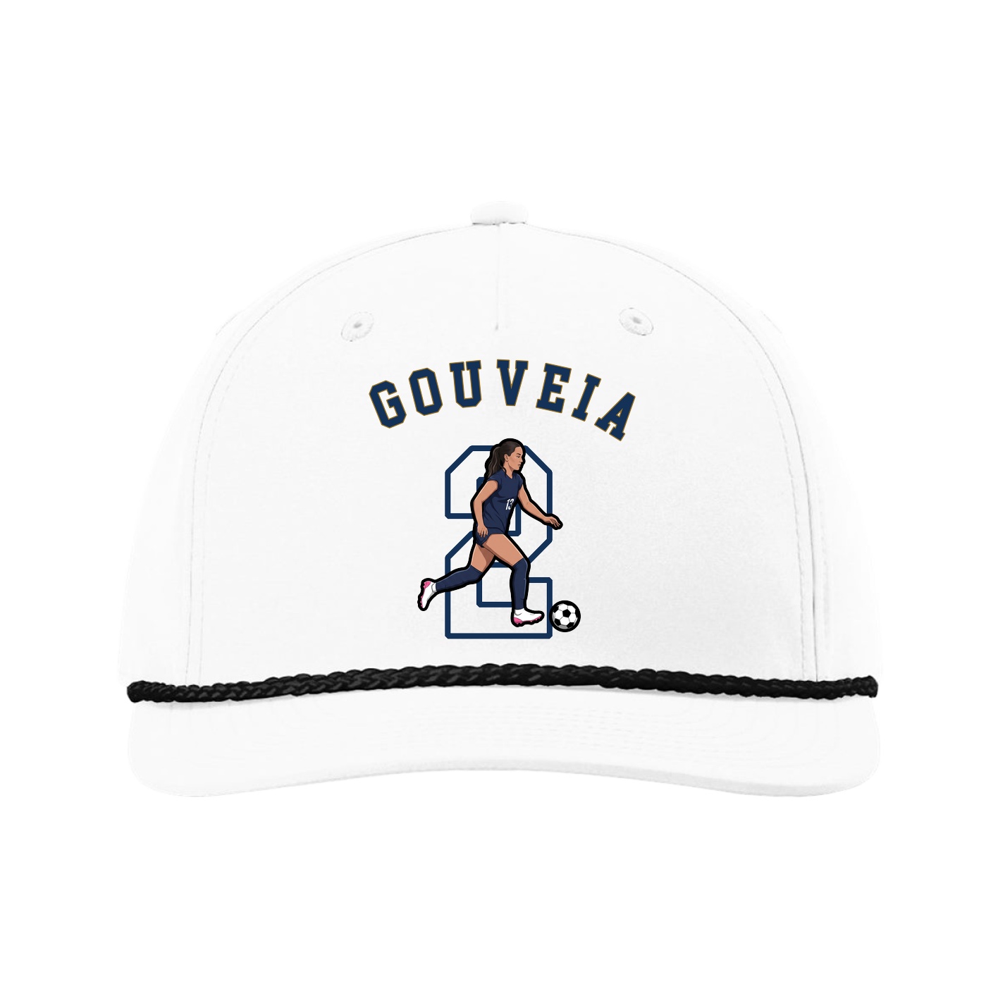 Five-Panel Classic Rope Cap — Shirsey Arch in White