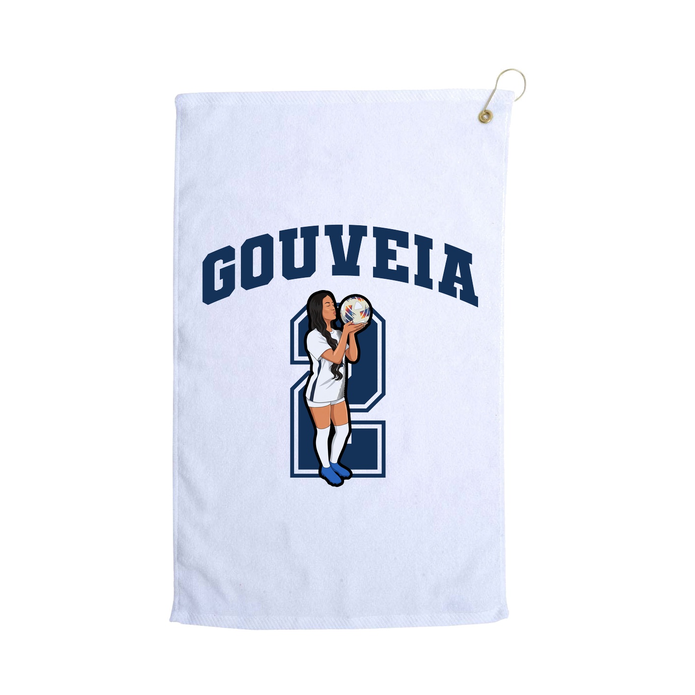 Golf Towel — Number in White