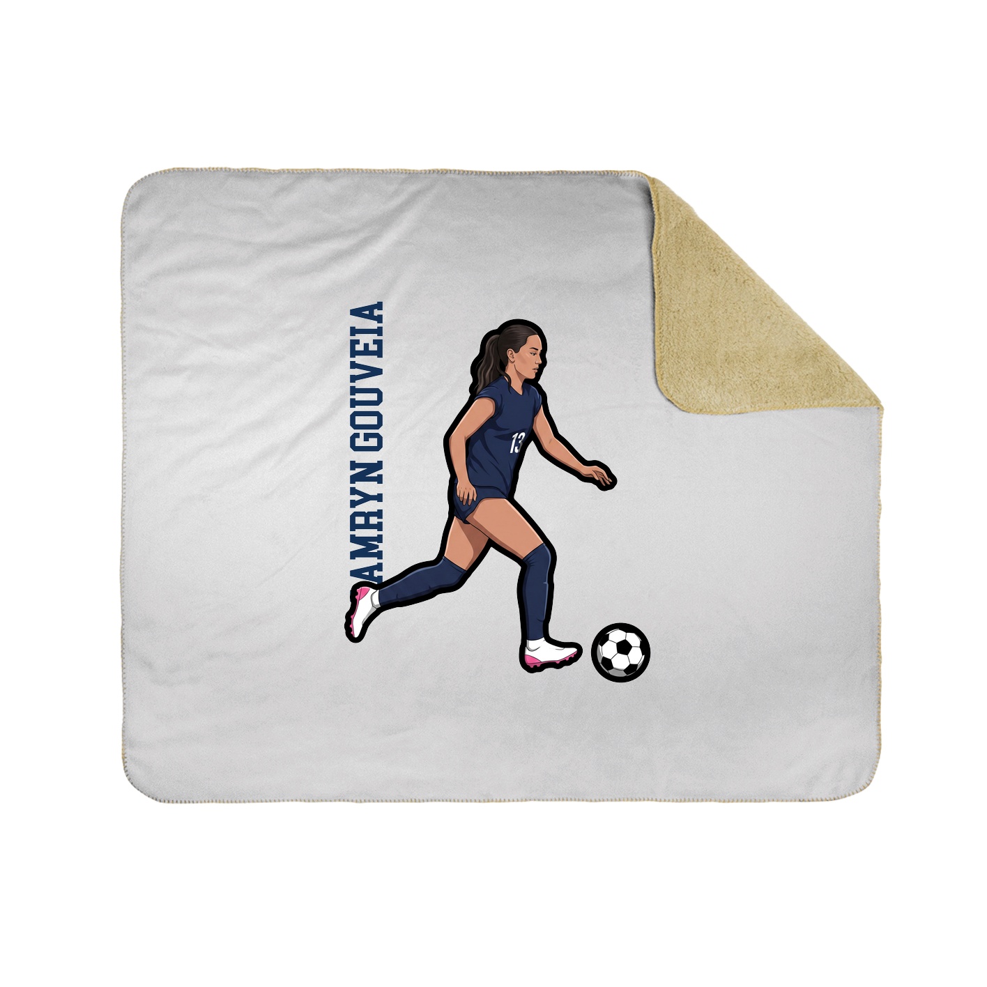 Throw Blanket — Name Vertical in White