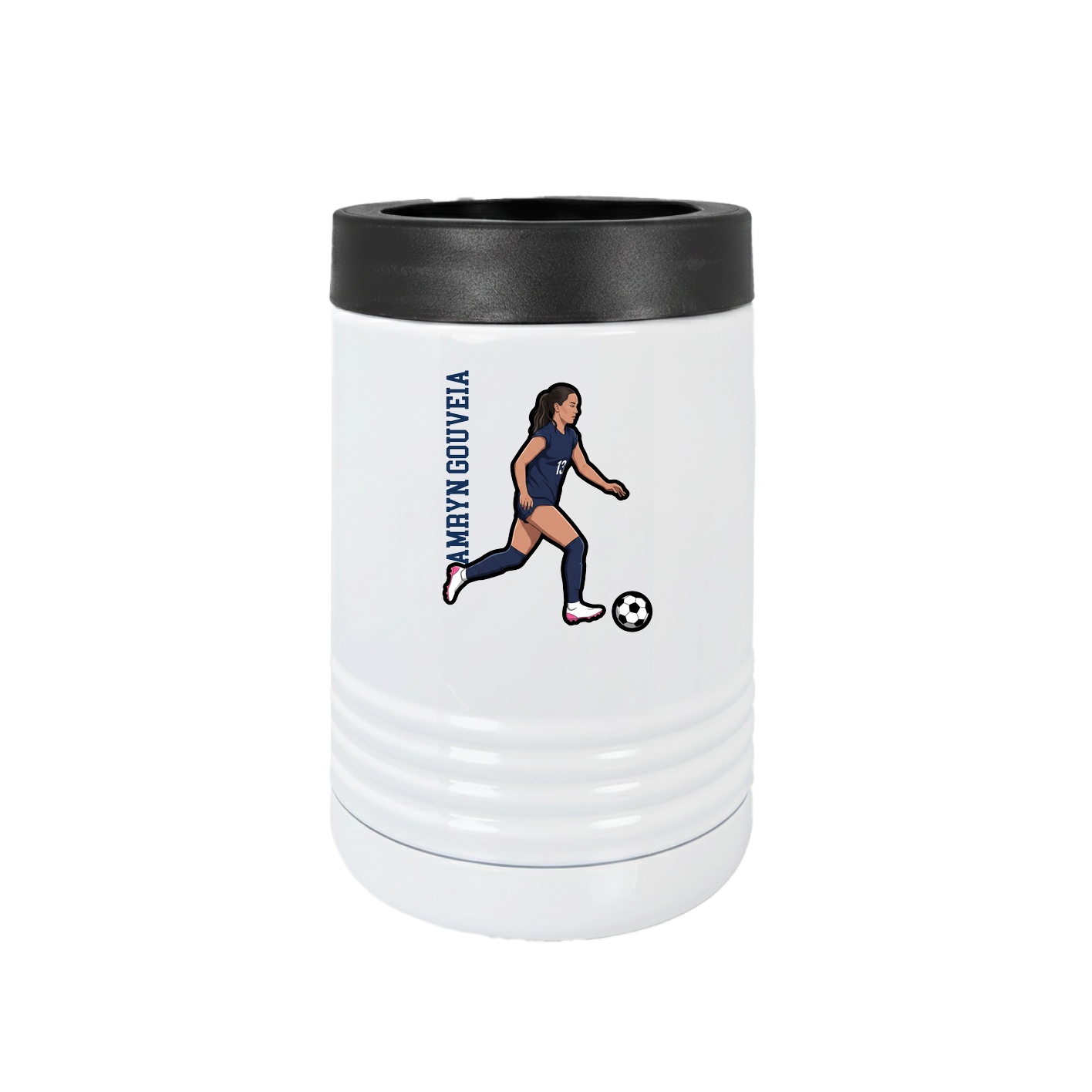 Beverage Holder — Name Vertical in White