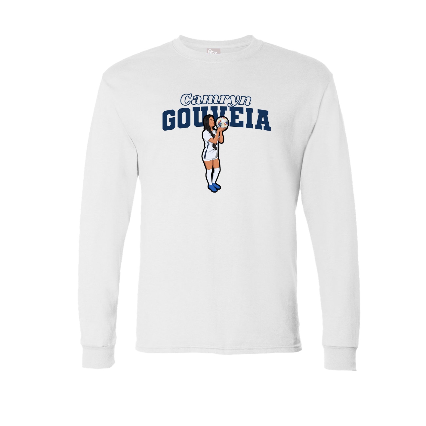 Long Sleeve Tee — Name Arch in White