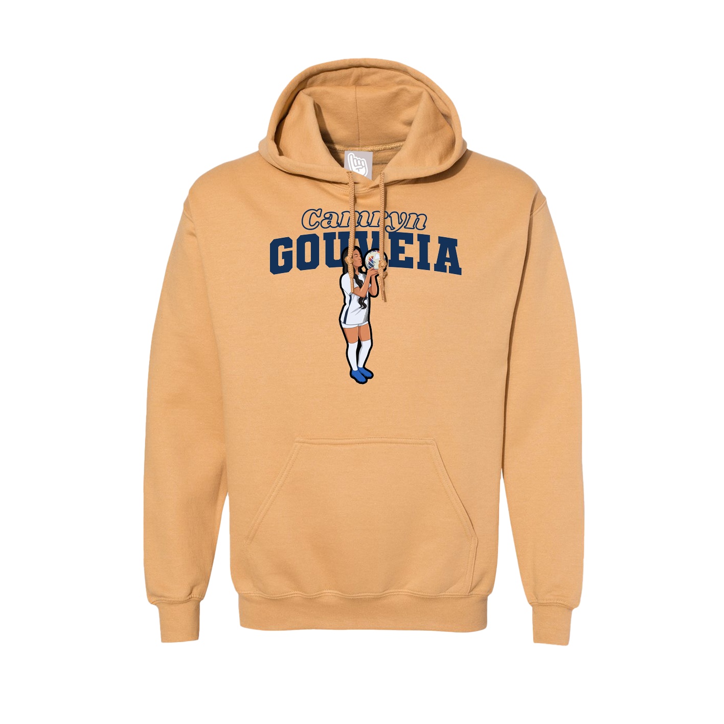 Hoodie — Name Arch in Vegas Gold