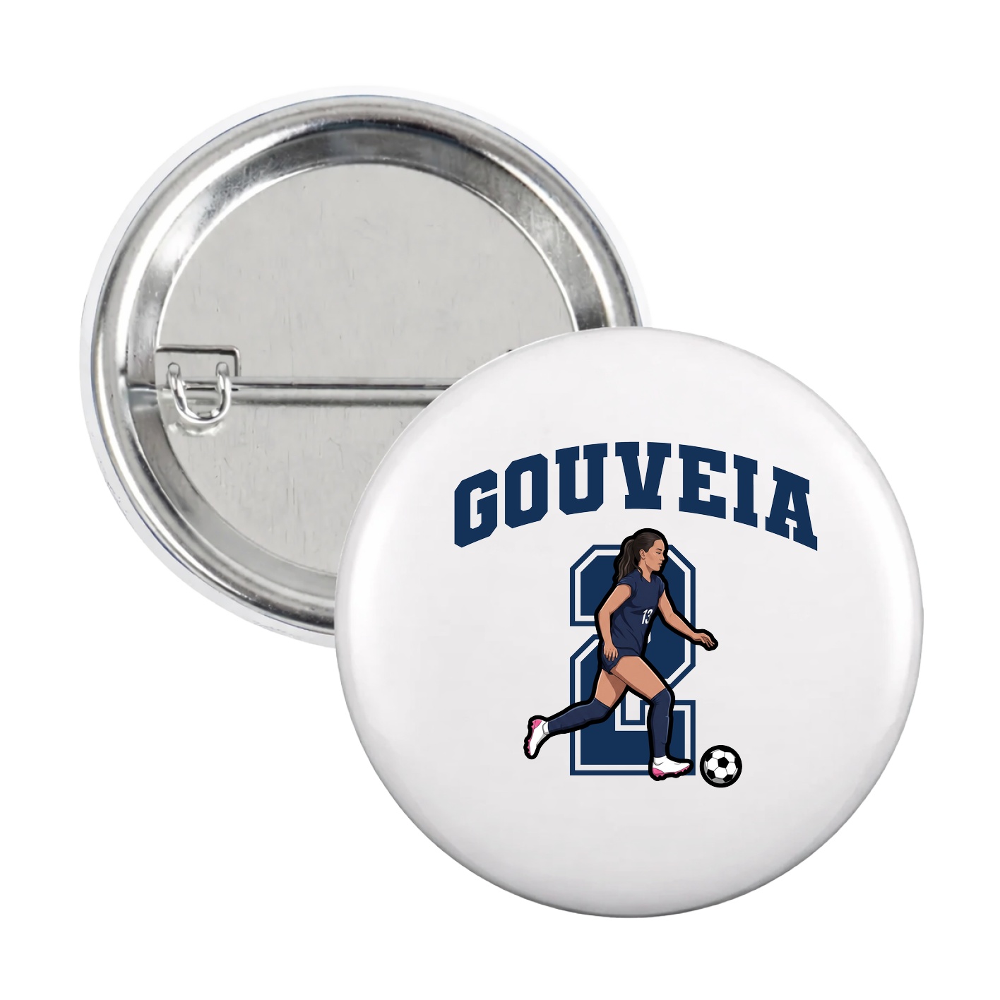 Game Day Button — Number in White