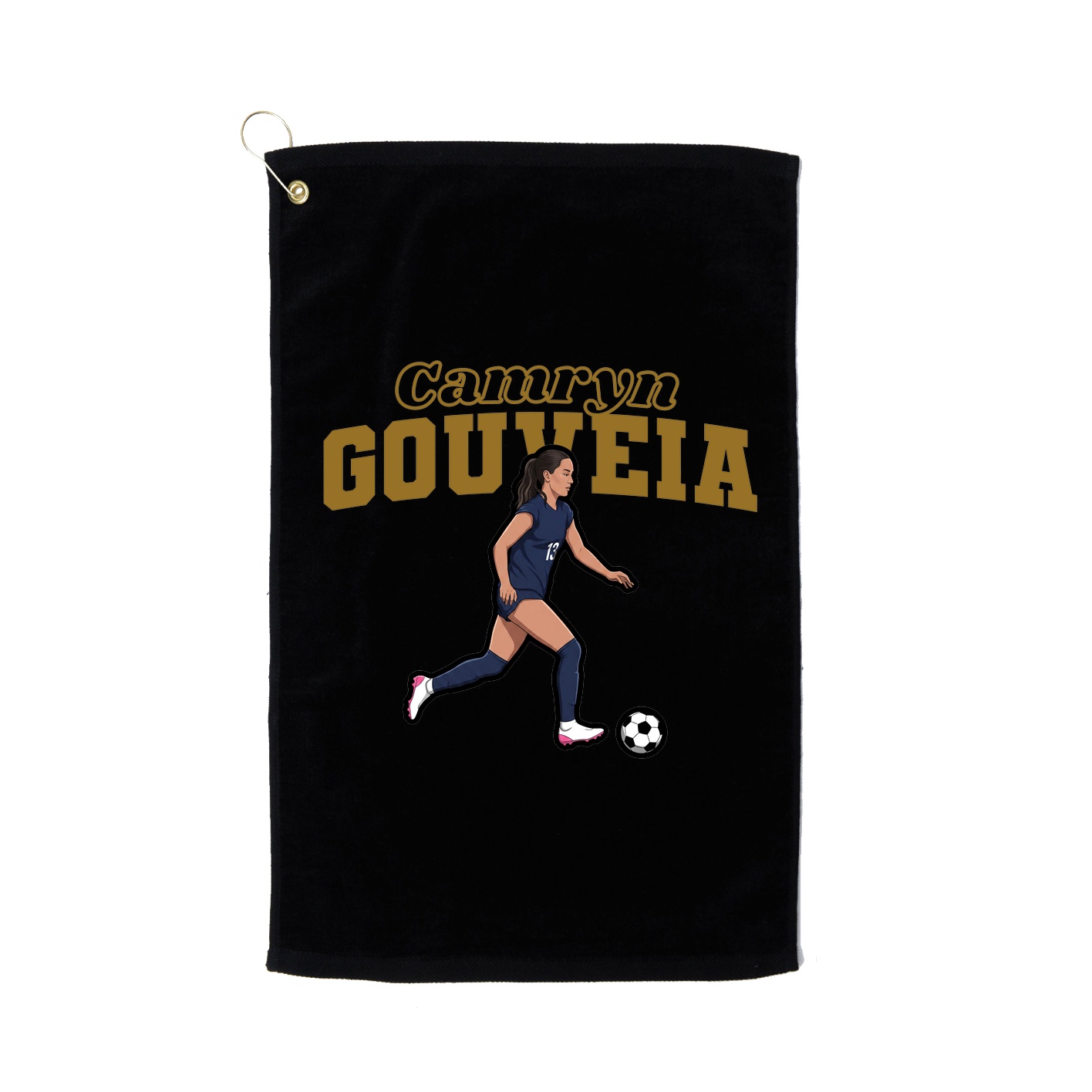 Golf Towel — Name Arch in Black