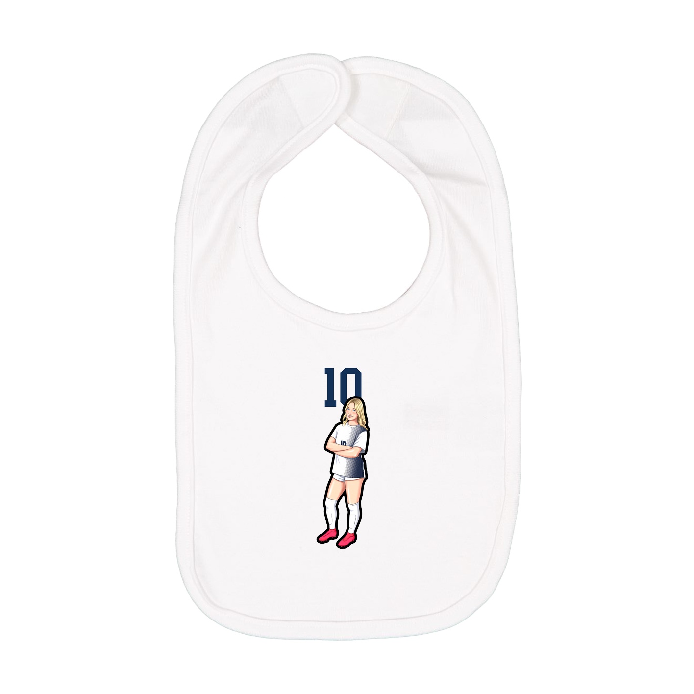 Infant Bib — Number Top in White