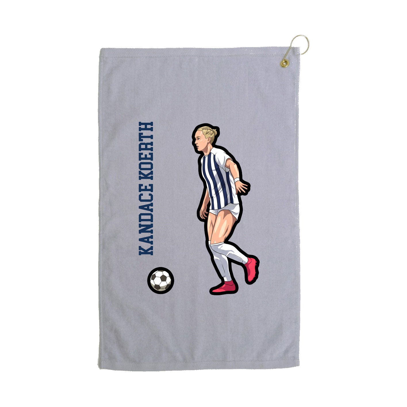 Golf Towel — Name Vertical in Grey