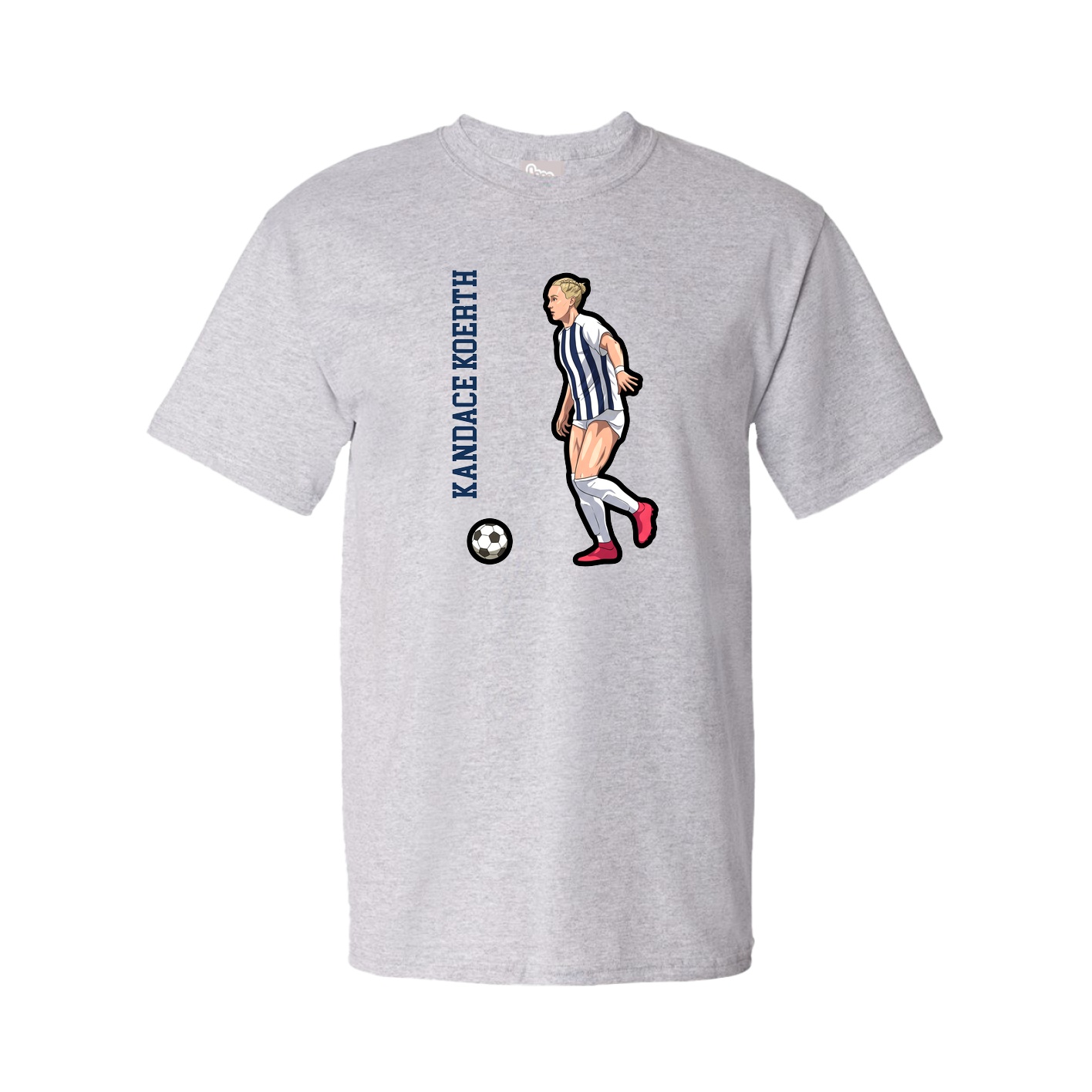 Tee — Name Vertical in Grey