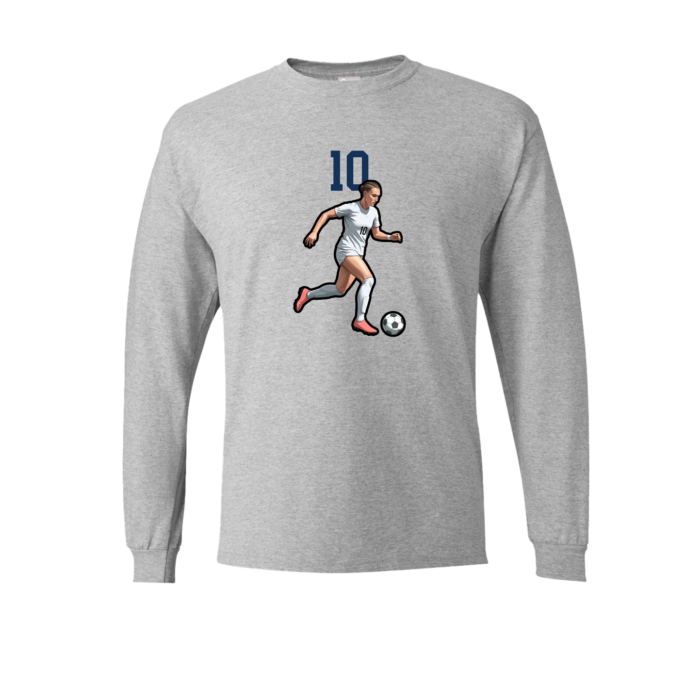 Long Sleeve Tee — Number Top in Grey