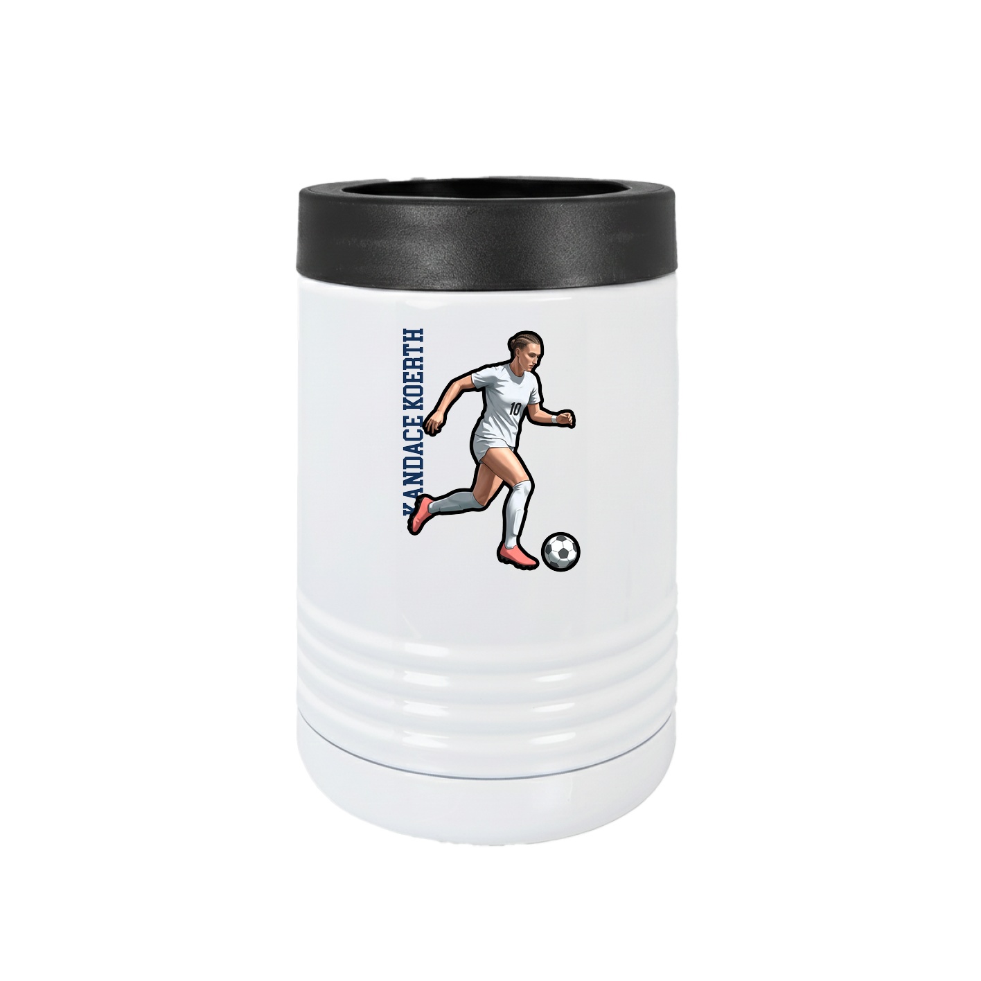 Beverage Holder — Name Vertical in White