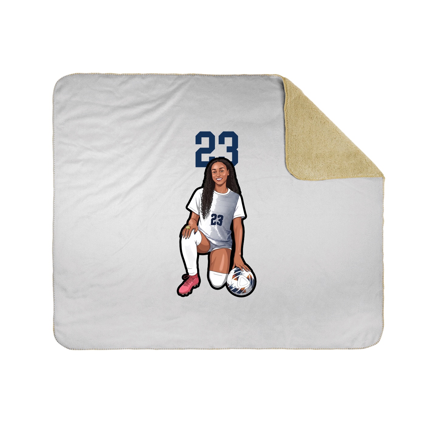 Throw Blanket — Number Top in White