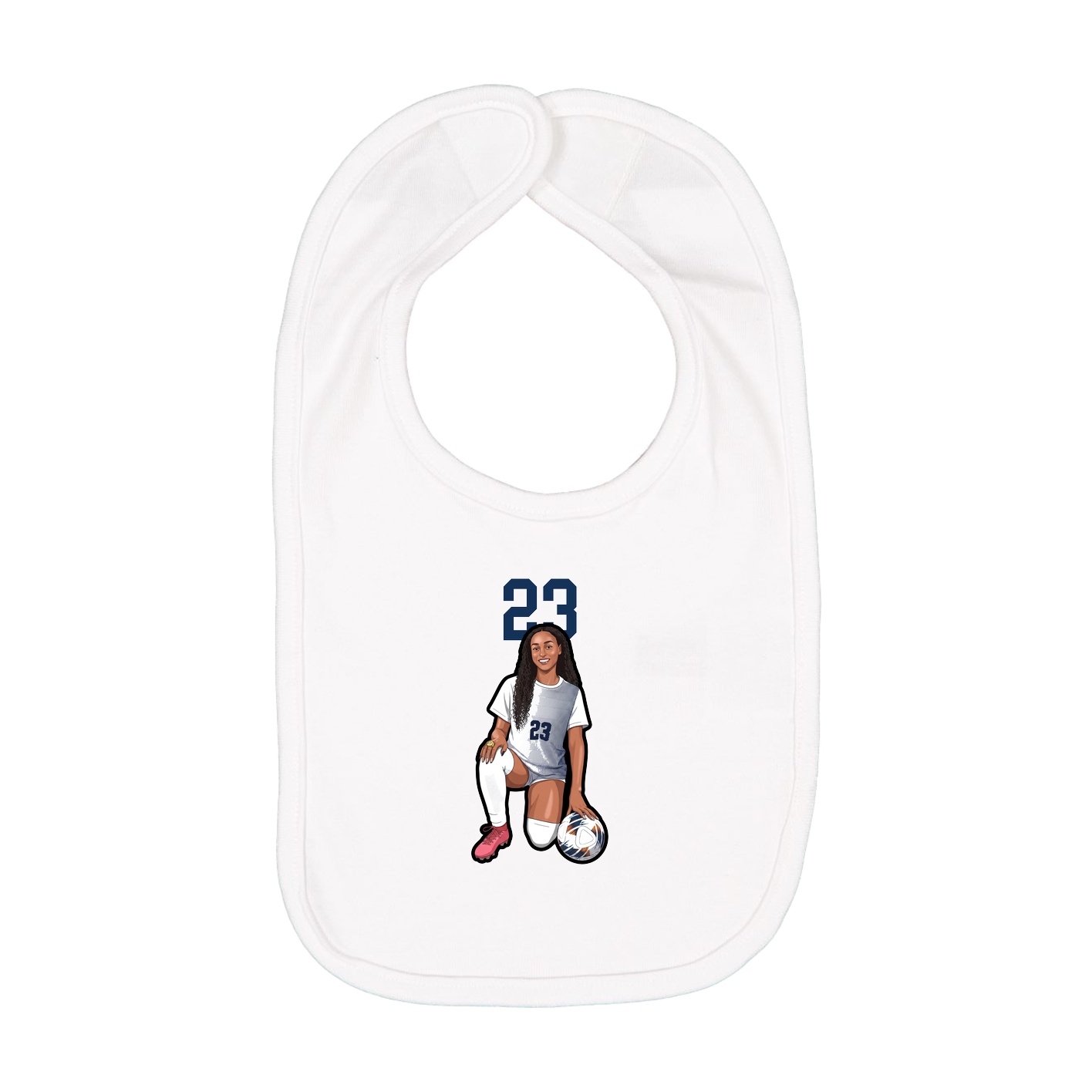 Infant Bib — Number Top in White