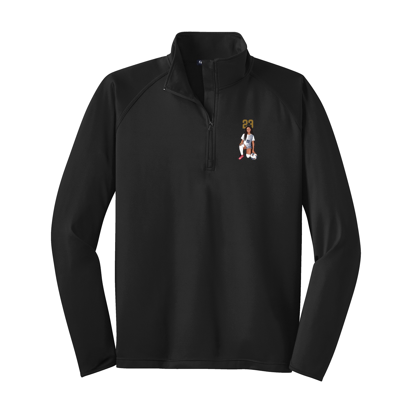 Q-Zip Pullover — Number Top in Black