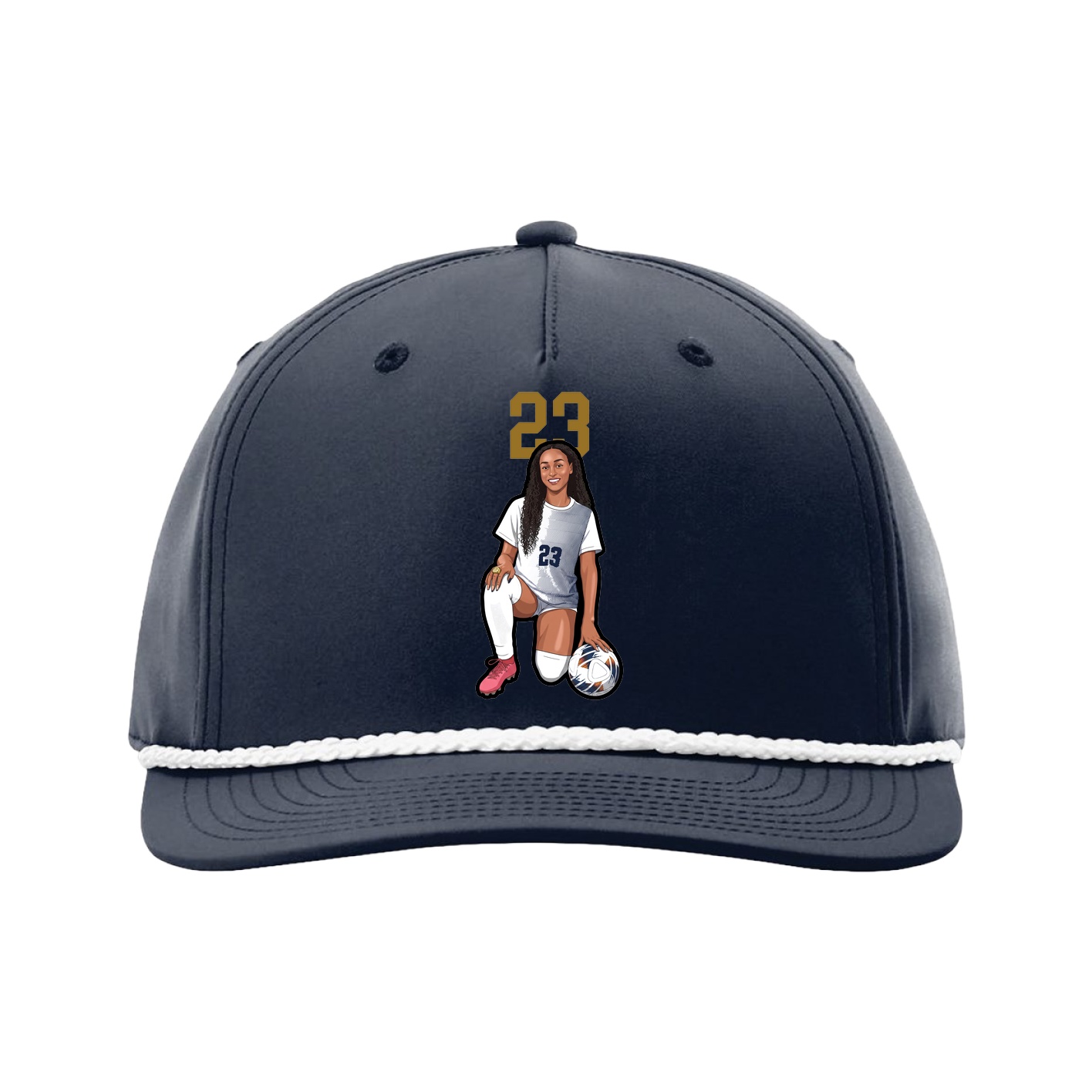 Five-Panel Classic Rope Cap — Number Top in Navy