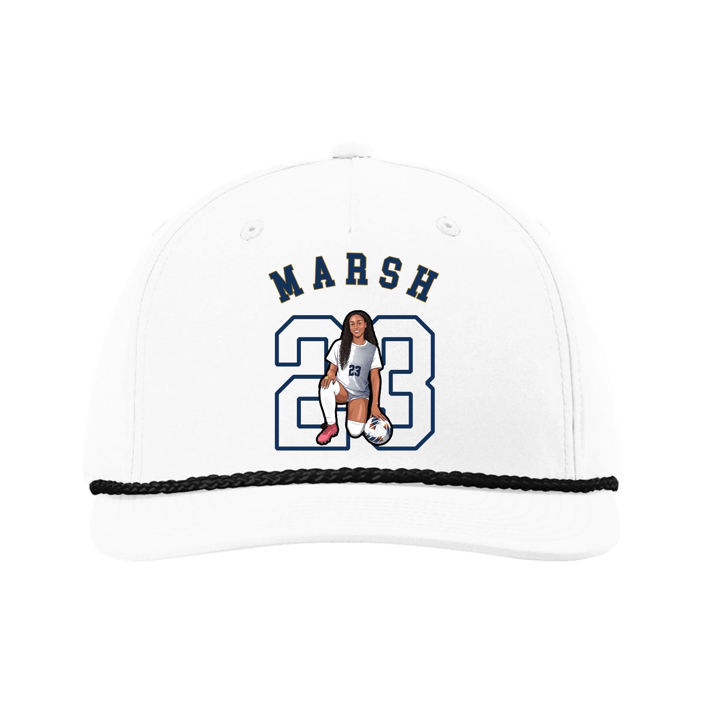 Five-Panel Classic Rope Cap — Shirsey Arch in White