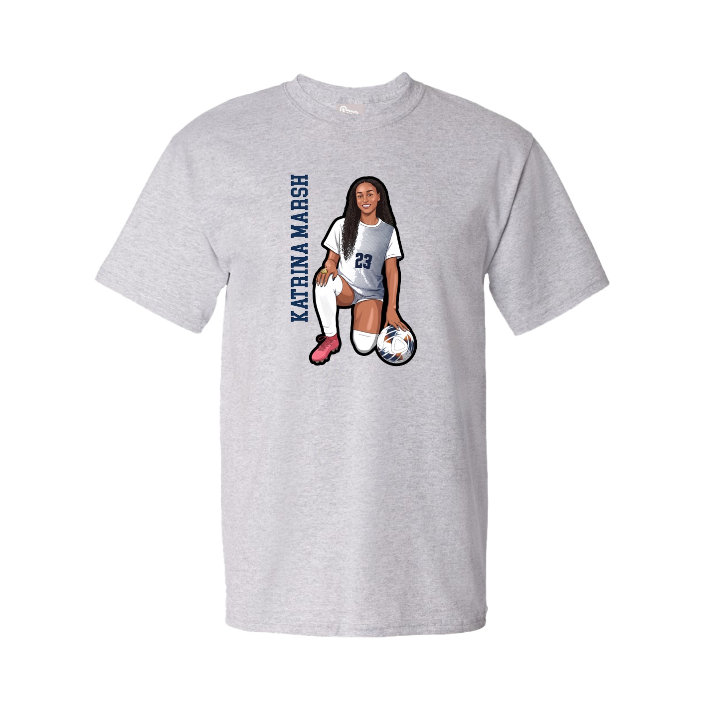 Youth Tee — Name Vertical in Grey