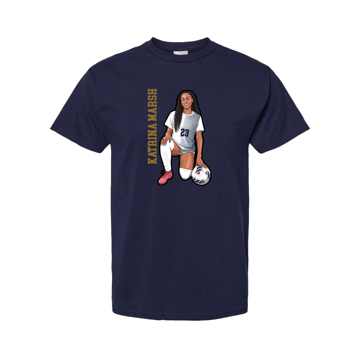 Youth Tee — Name Vertical in Navy