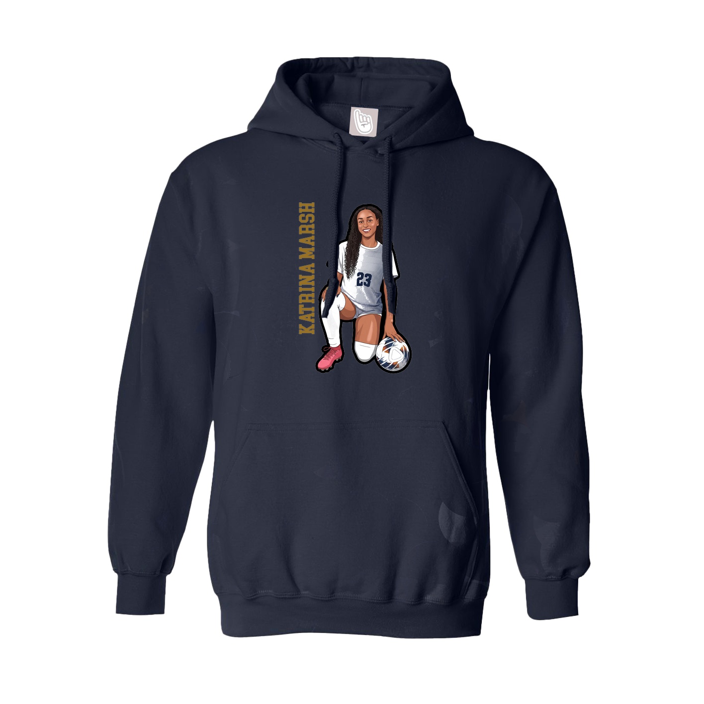 Youth Hoodie — Name Vertical in Navy