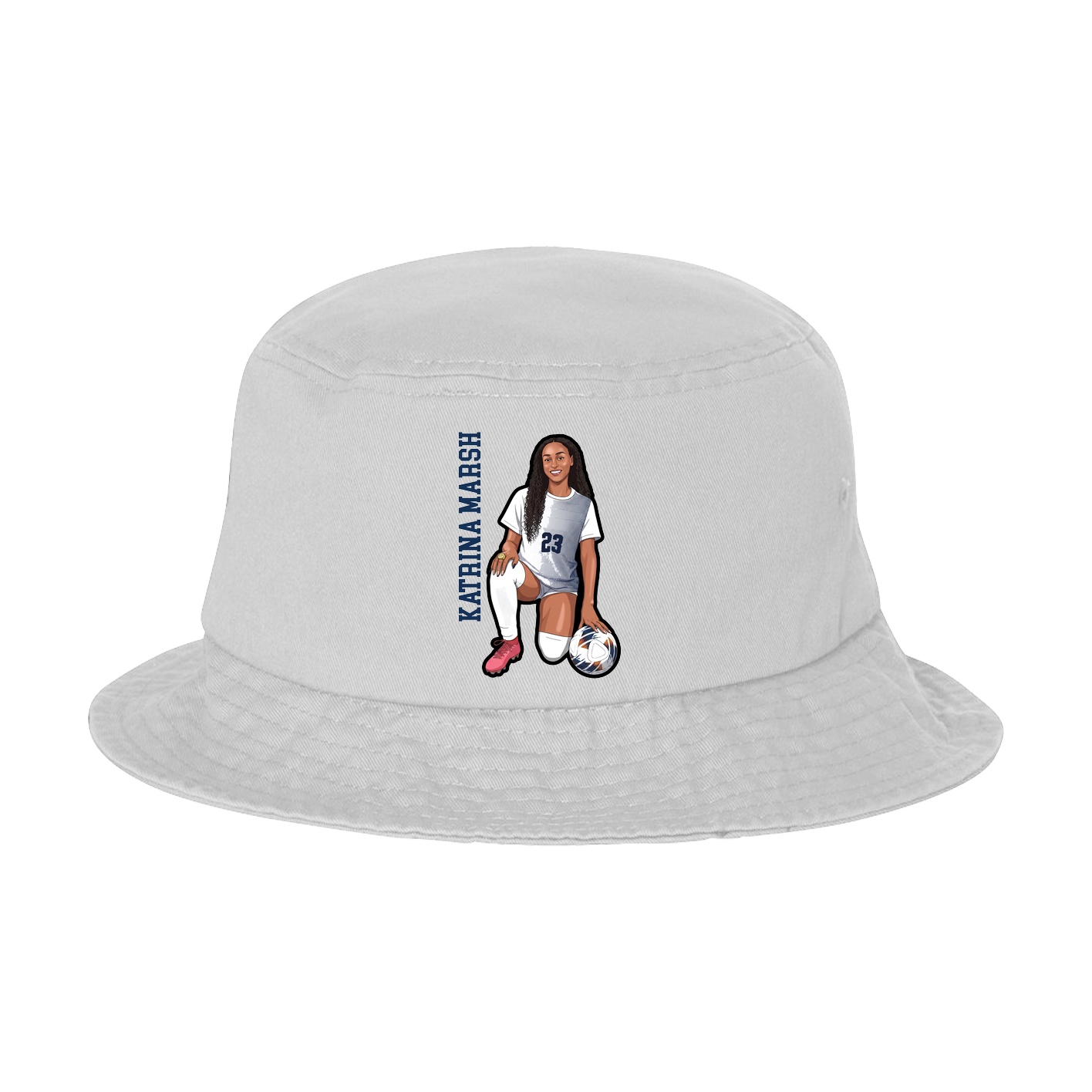 Bucket Cap — Name Vertical in White