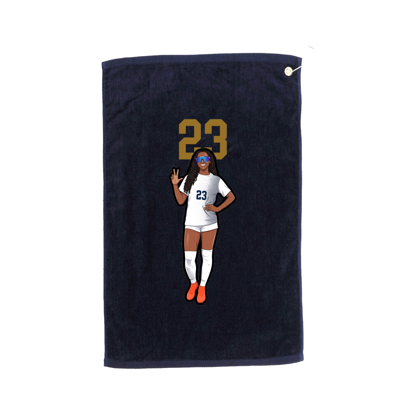 Golf Towel — Number Top in Navy