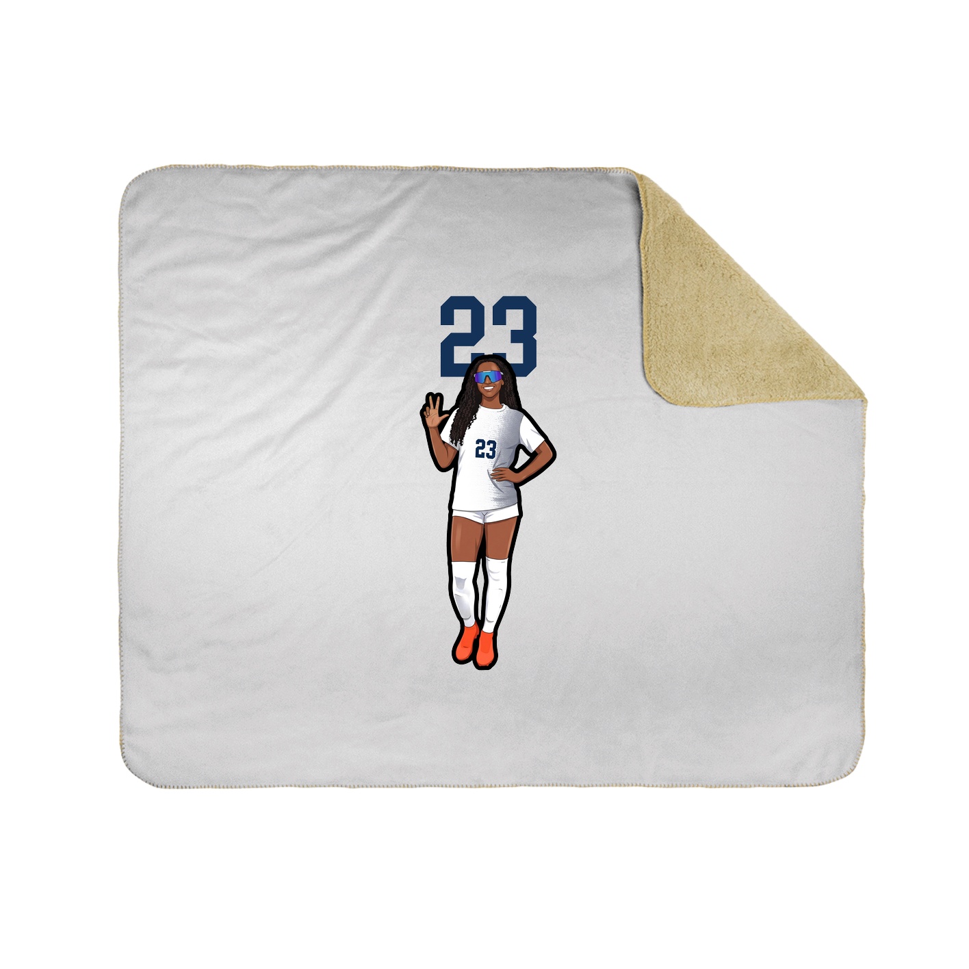 Throw Blanket — Number Top in White