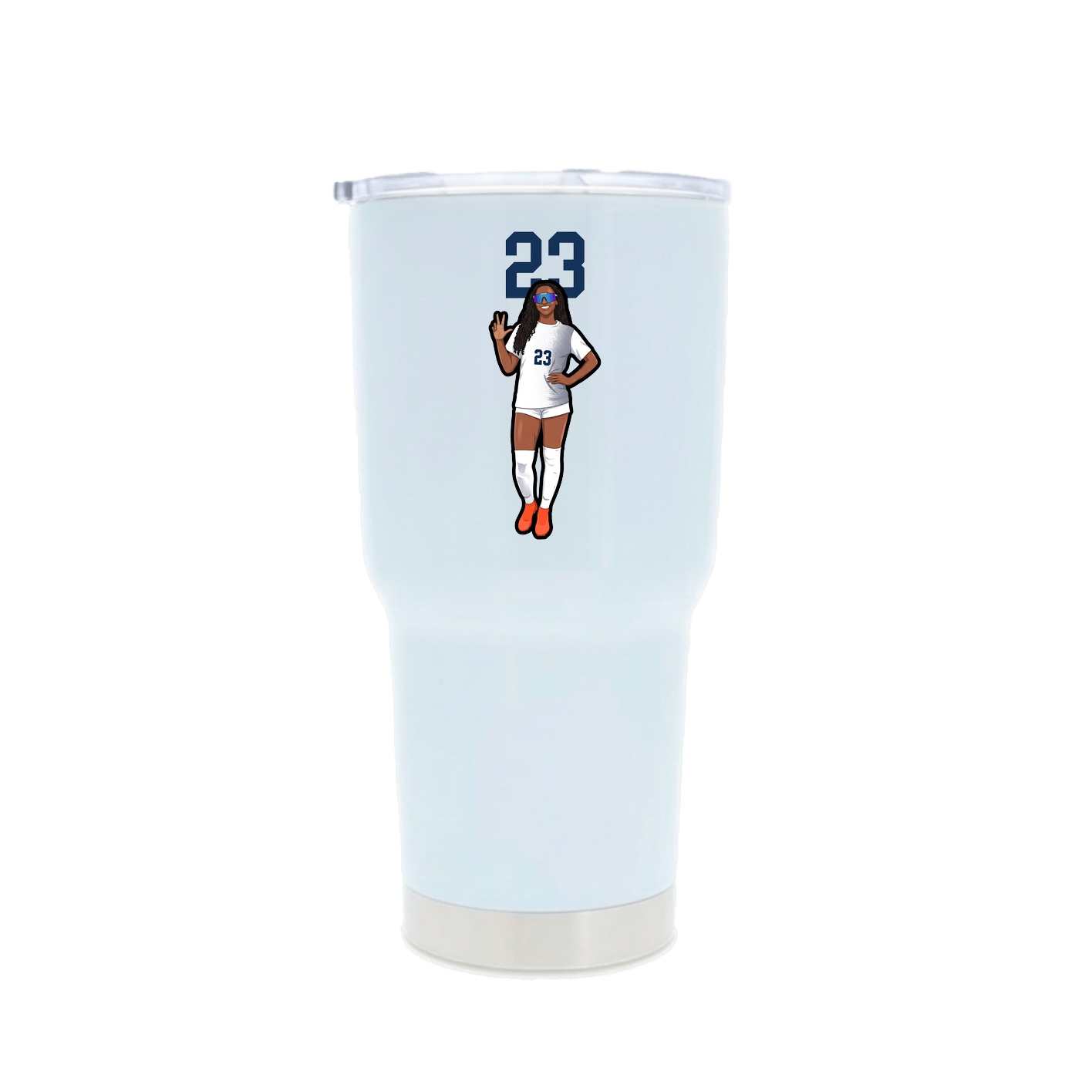 30oz Stainless Steel Tumbler — Number Top in White