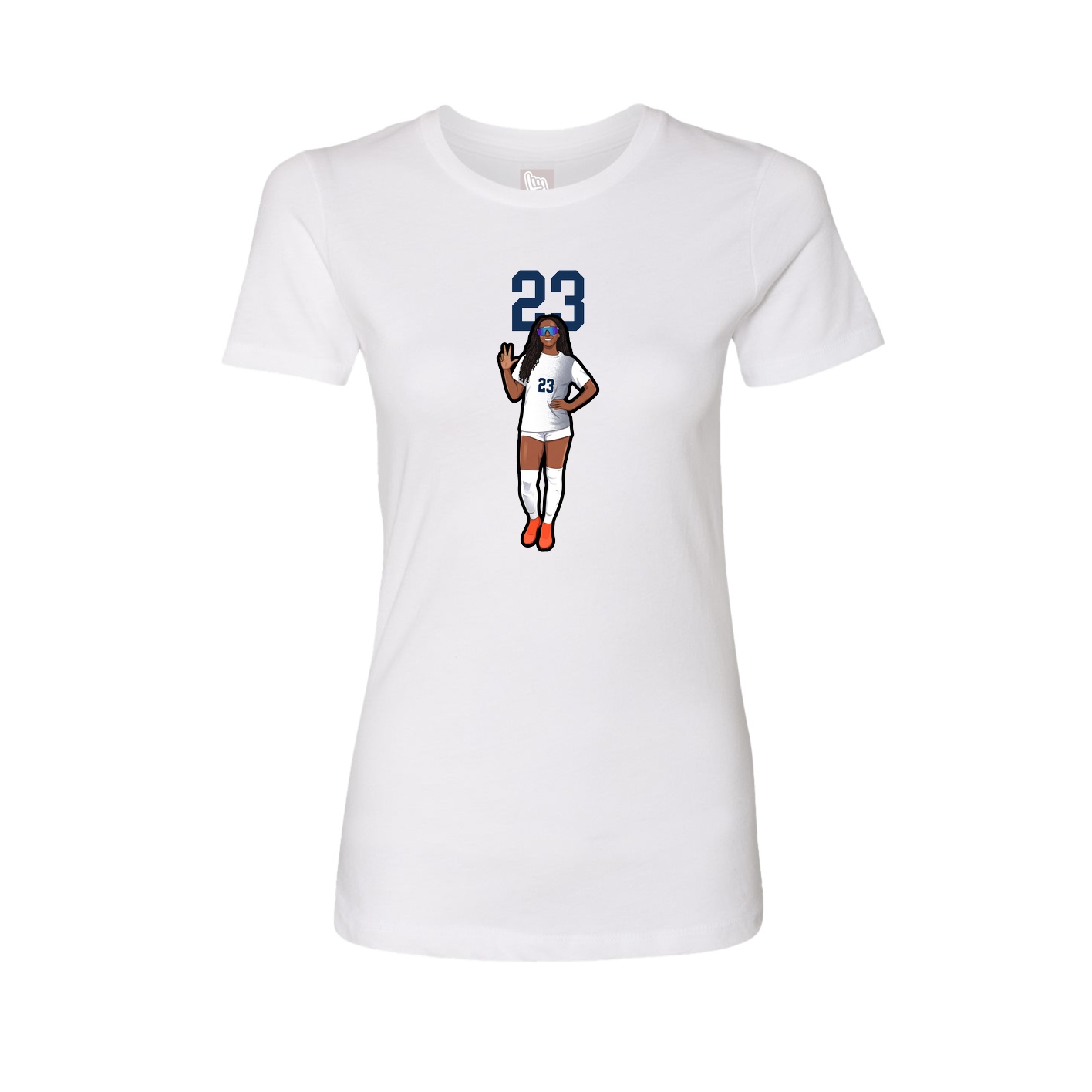Womens Tee — Number Top in White