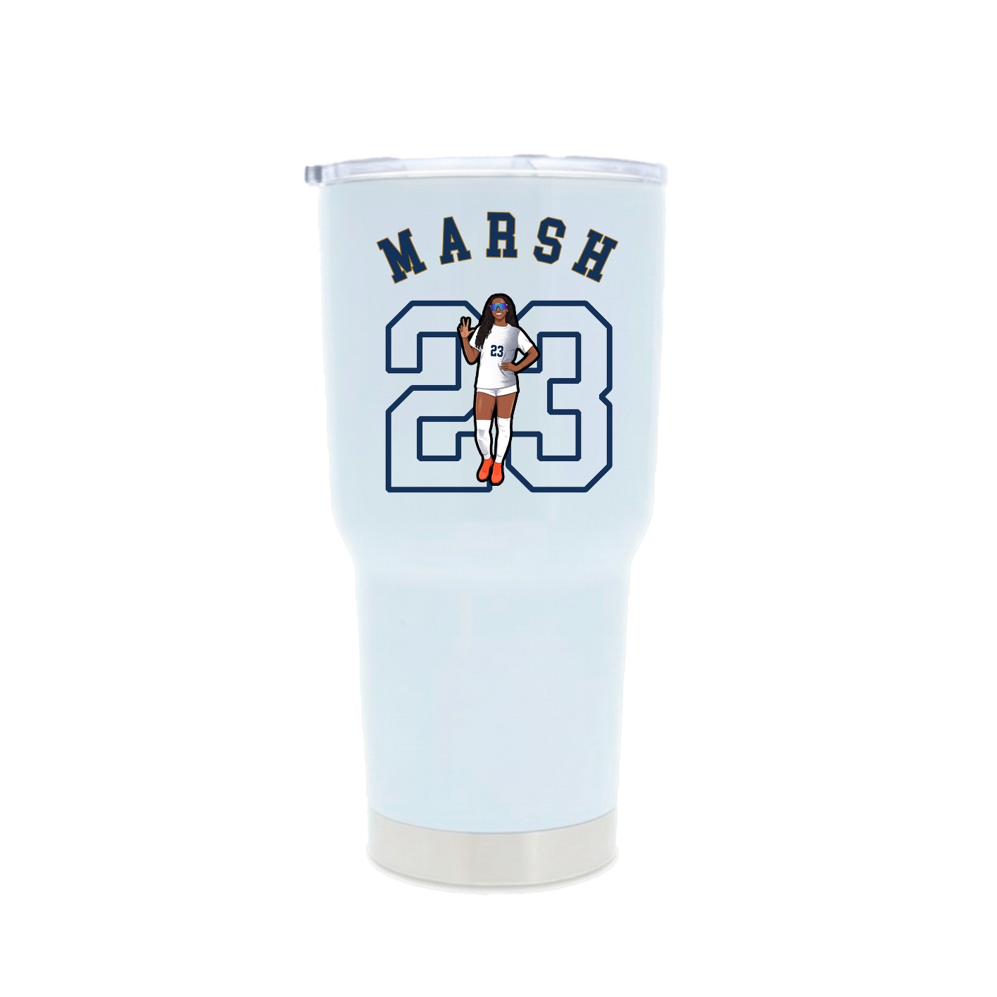 30oz Stainless Steel Tumbler — Shirsey Arch in White