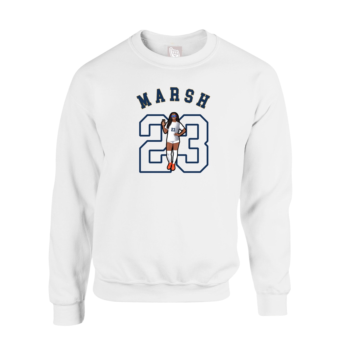 Fleece Crew — Shirsey Arch in White