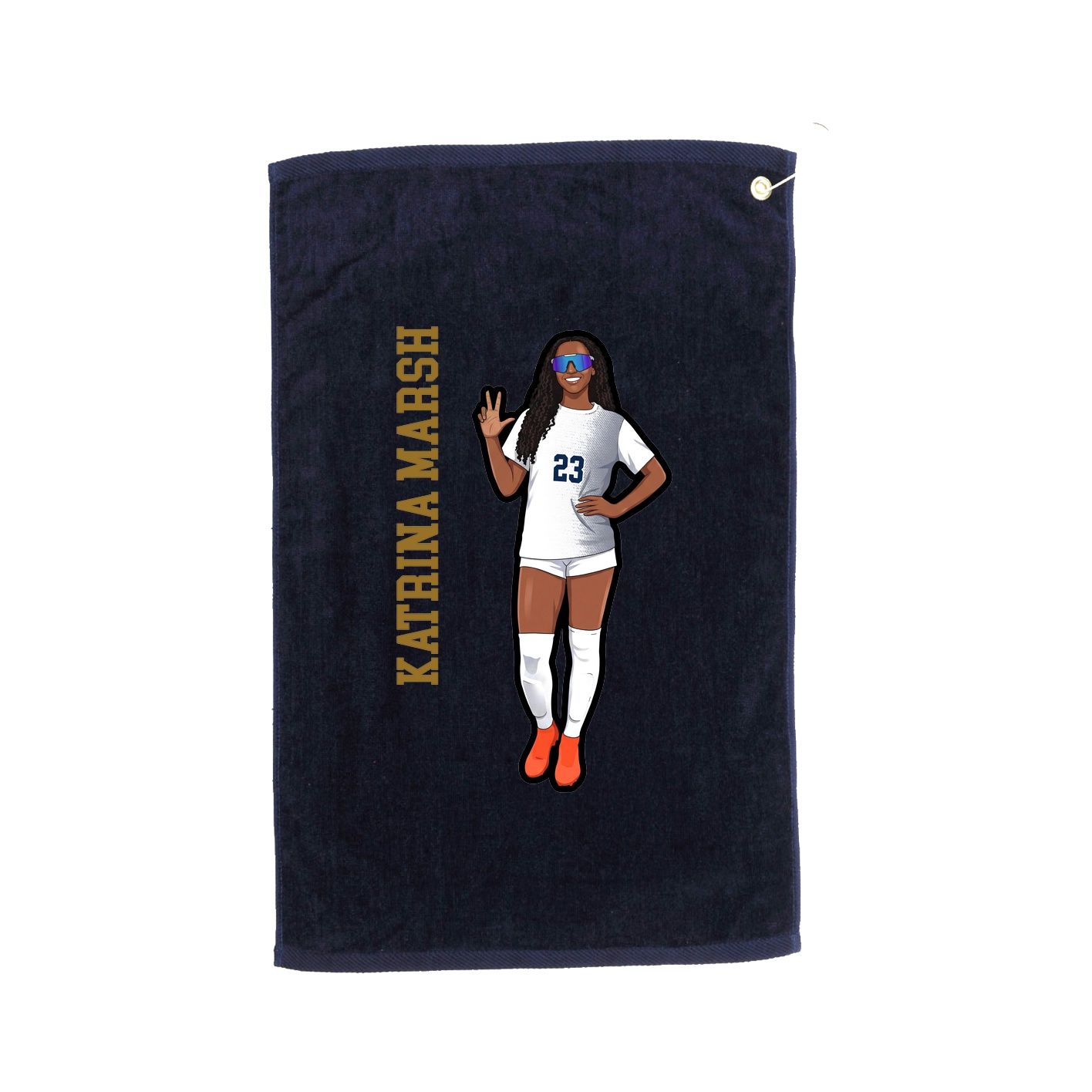 Golf Towel — Name Vertical in Navy