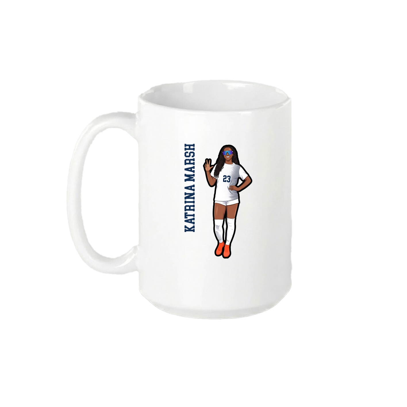 15oz Coffee Mug — Name Vertical in White