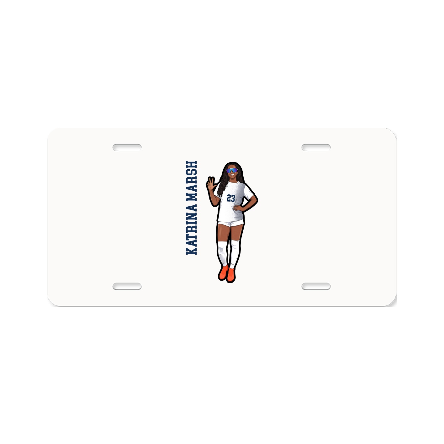 License Plate — Name Vertical in Classic
