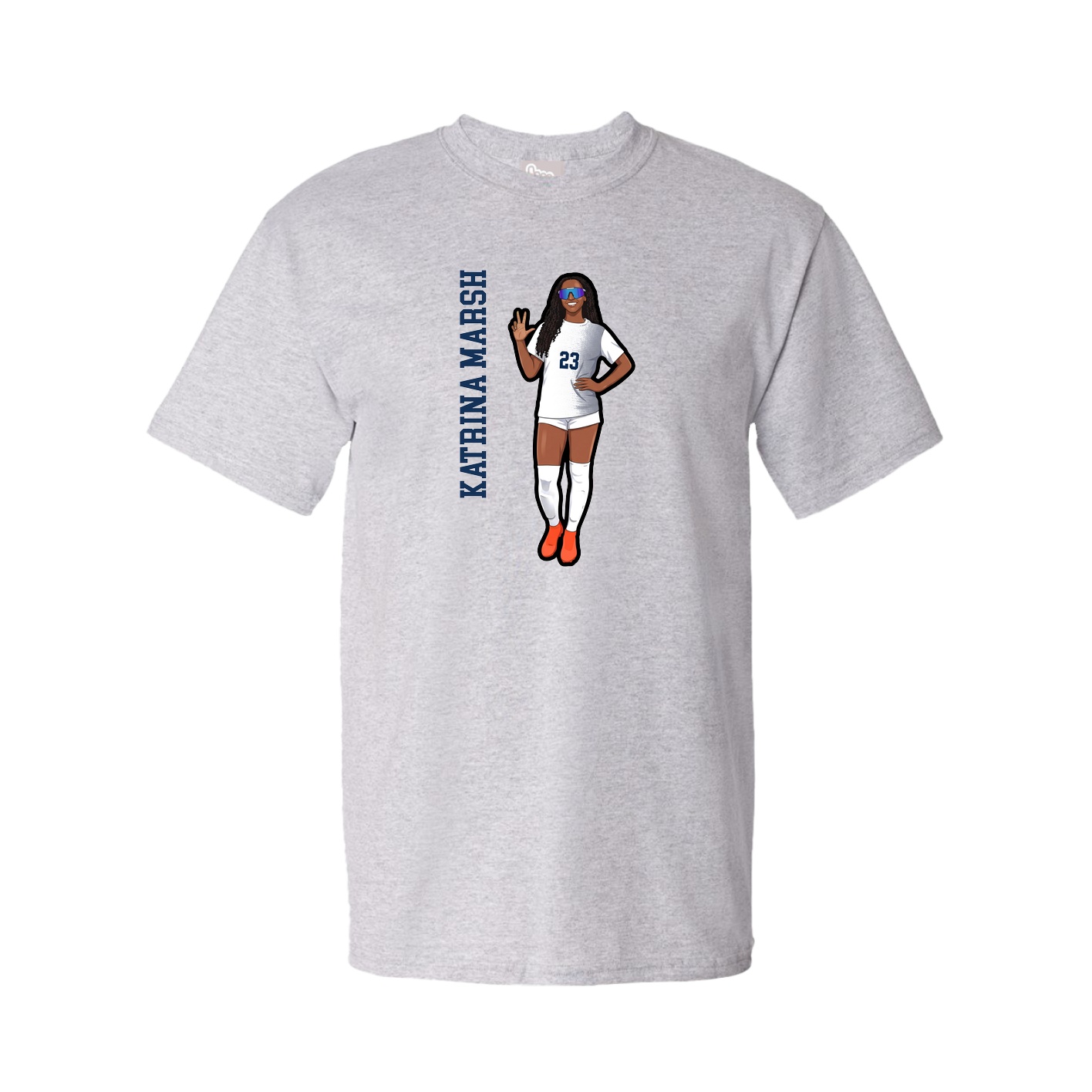 Tee — Name Vertical in Grey