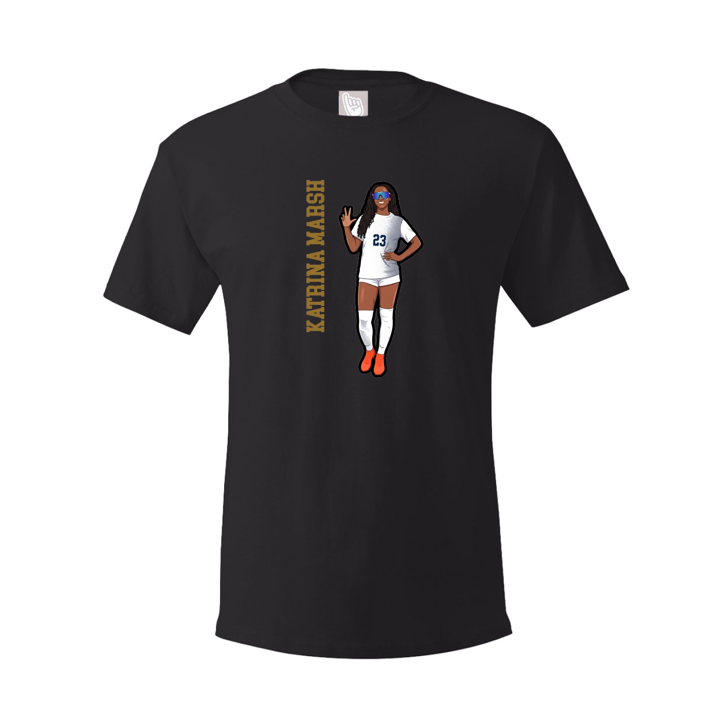 Youth Tee — Name Vertical in Black