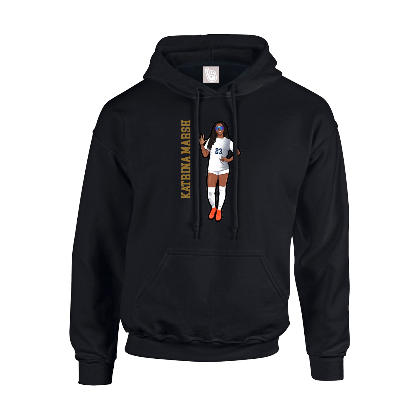 Youth Hoodie — Name Vertical in Black