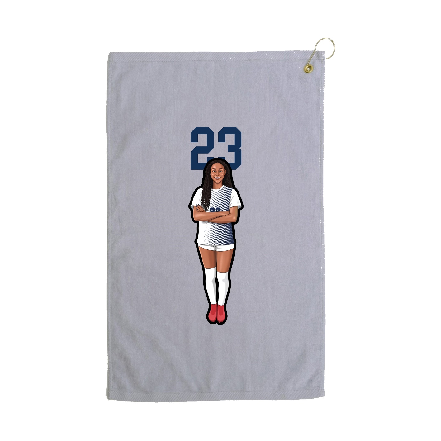 Golf Towel — Number Top in Grey