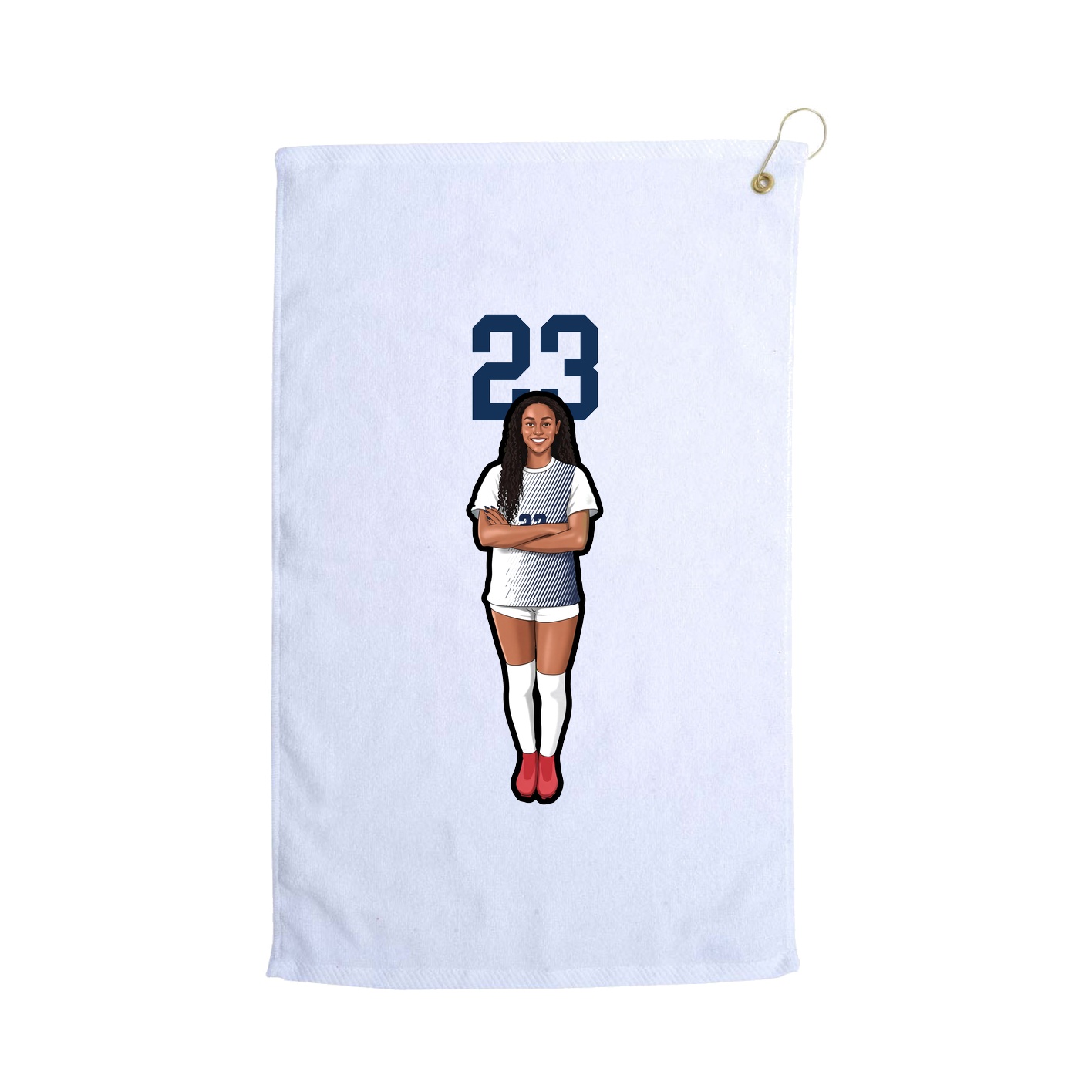 Golf Towel — Number Top in White