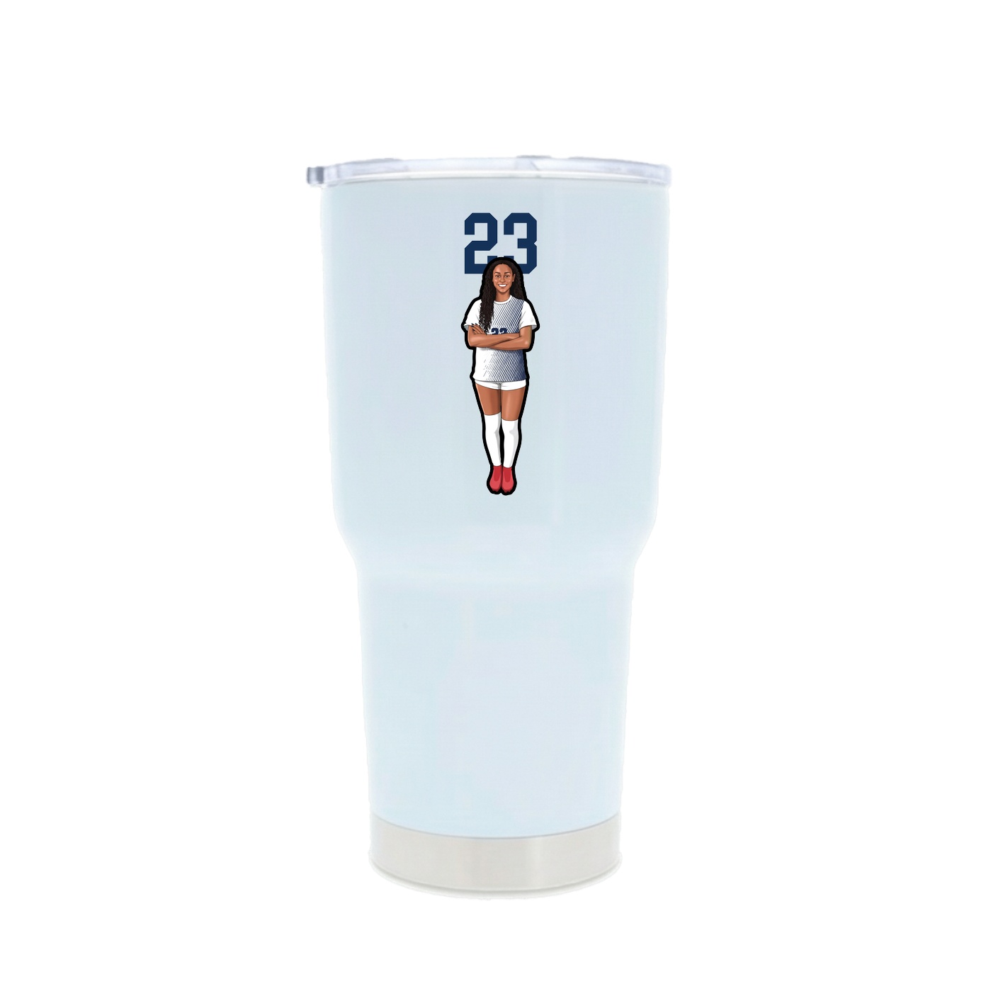 30oz Stainless Steel Tumbler — Number Top in White