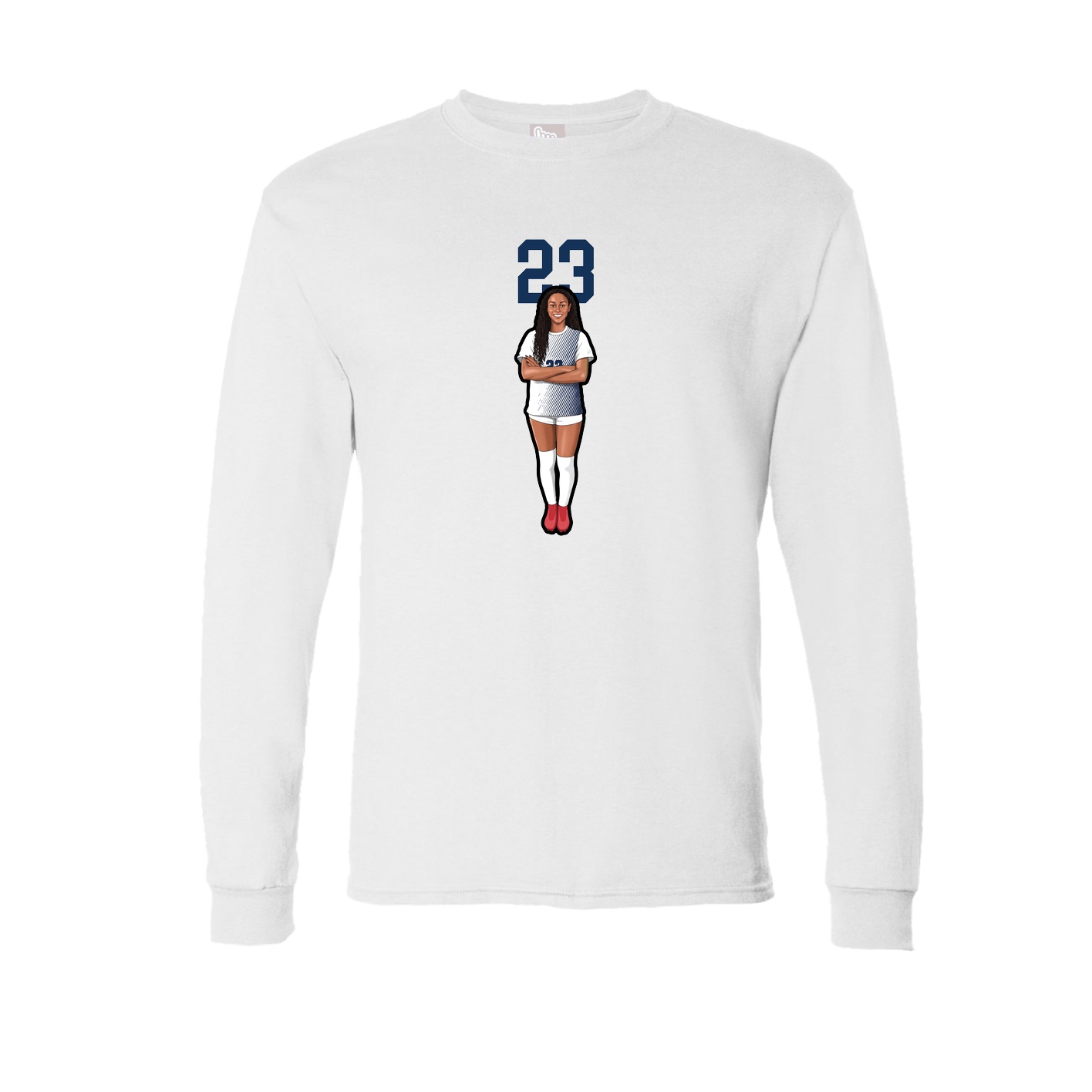 Long Sleeve Tee — Number Top in White