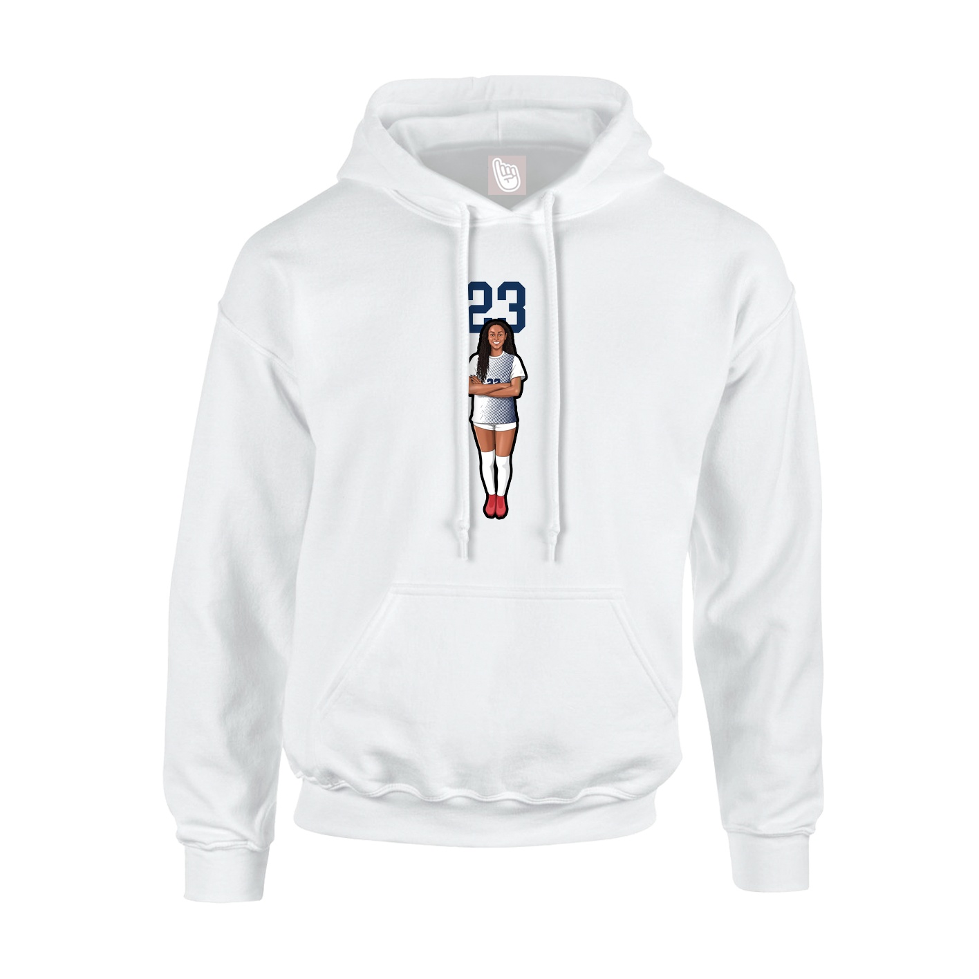 Hoodie — Number Top in White