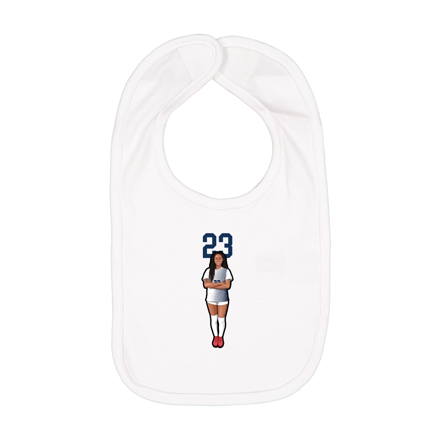 Infant Bib — Number Top in White